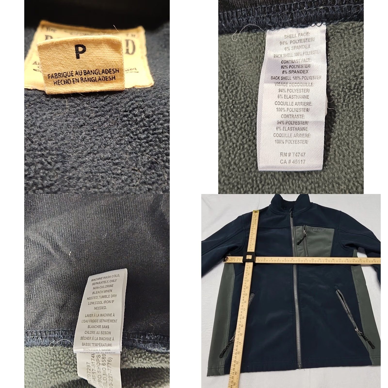Vintage RedHead Softshell Jacket Women Petite Small Fleece Lined Full Zip Black Polyester Mid-Length Size S / US 4 / IT 40 - 8 Thumbnail