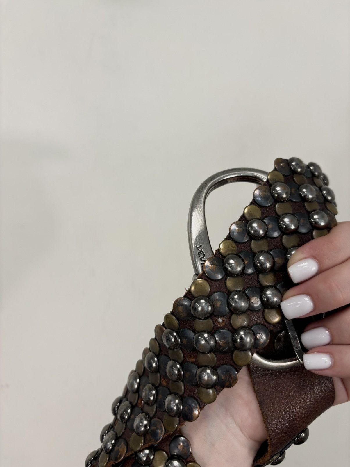 Other Vintage Devil’s Skin By Guido Angeloni Studded Leather Belt Size ONE SIZE - 3 Thumbnail