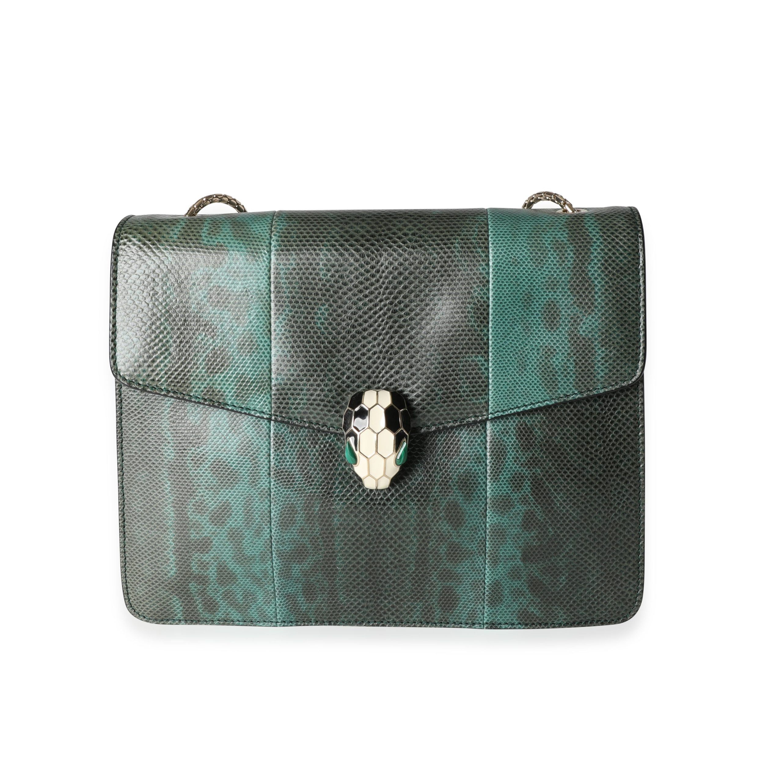 image of Bvlgari Emerald Karung Serpenti Forever Shoulder Bag in Grey, Women's