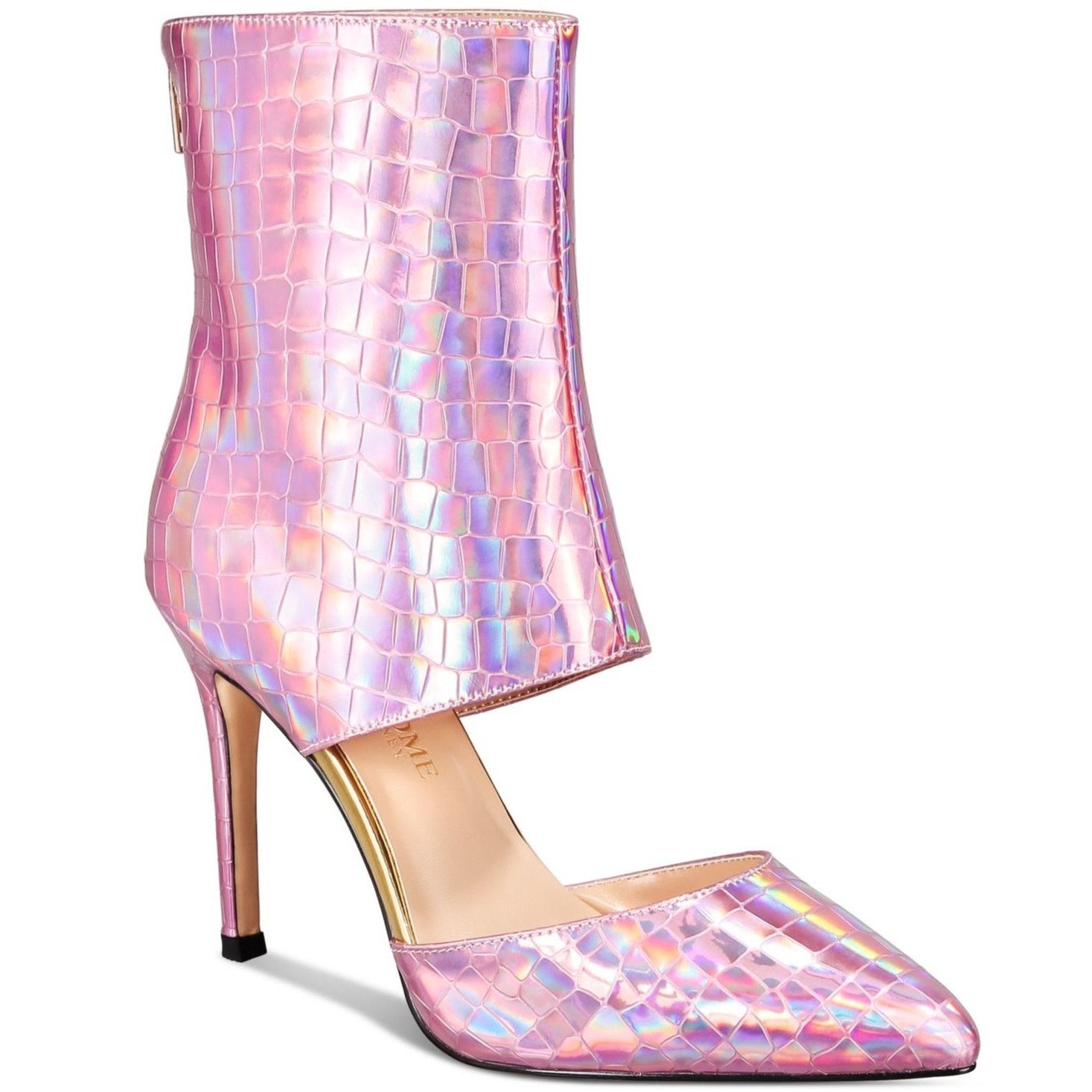 Other Women's Size 12M Show-Stopping Pink Snake-Print Ankle Boot Size US 12 / IT 42 - 1 Thumbnail
