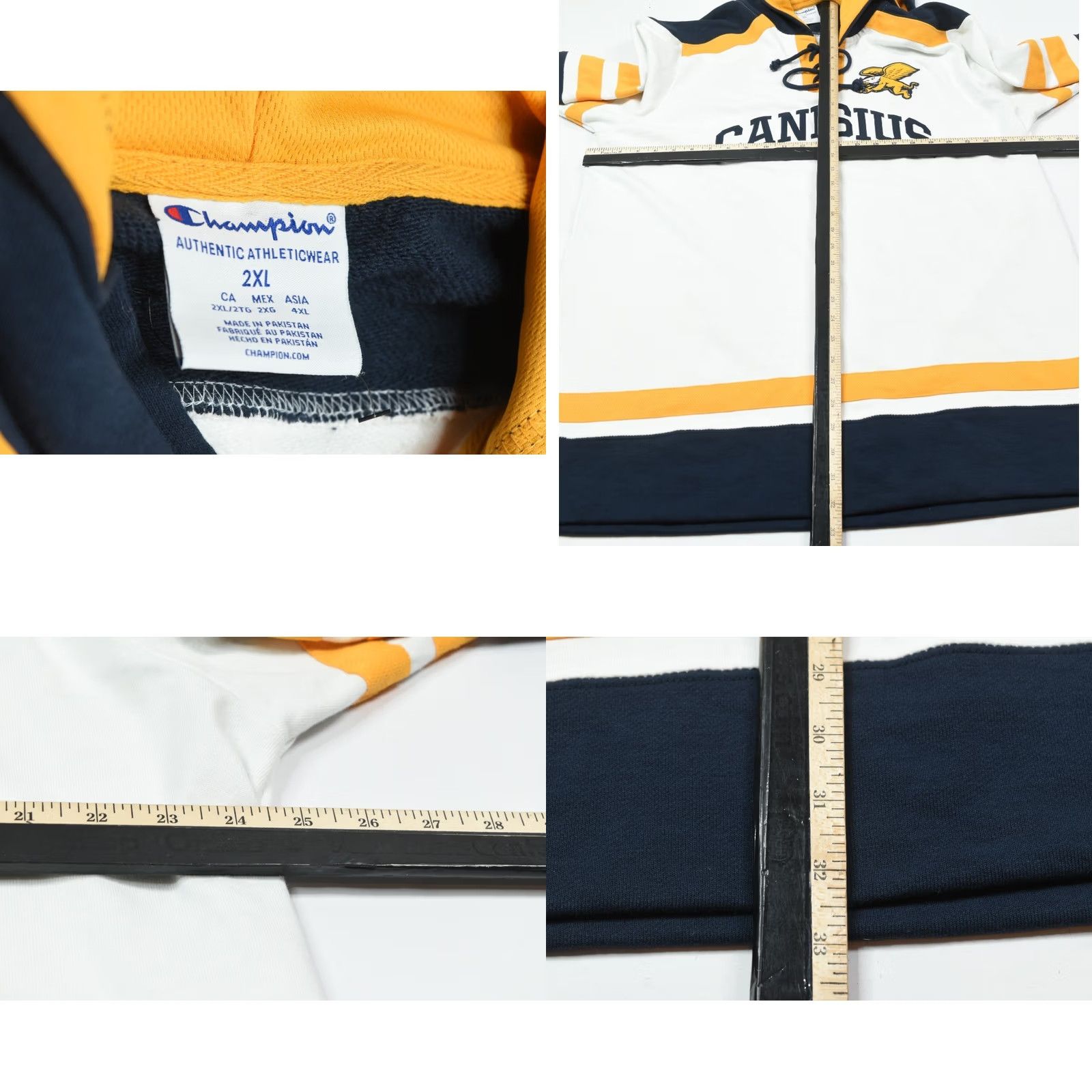 Champion Champion Canisius College Golden Griffins Hoodie Mens 2XL White Pullover Size US XXL / EU 58 / 5 - 8 Thumbnail