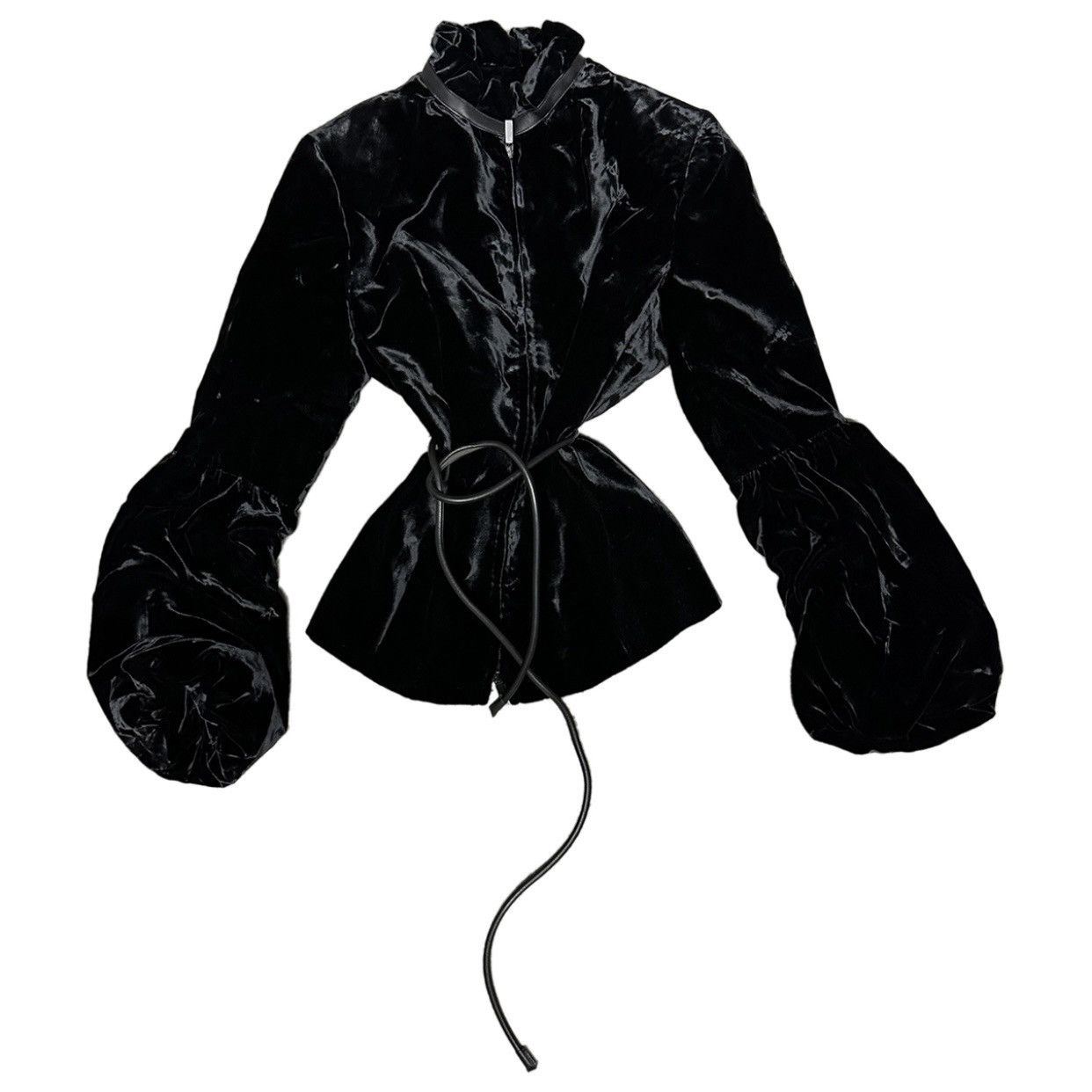 Gucci × Tom Ford Gucci by Tom Ford black velvet jacket with puff sleeves Size S / US 4 / IT 40 - 1 Thumbnail