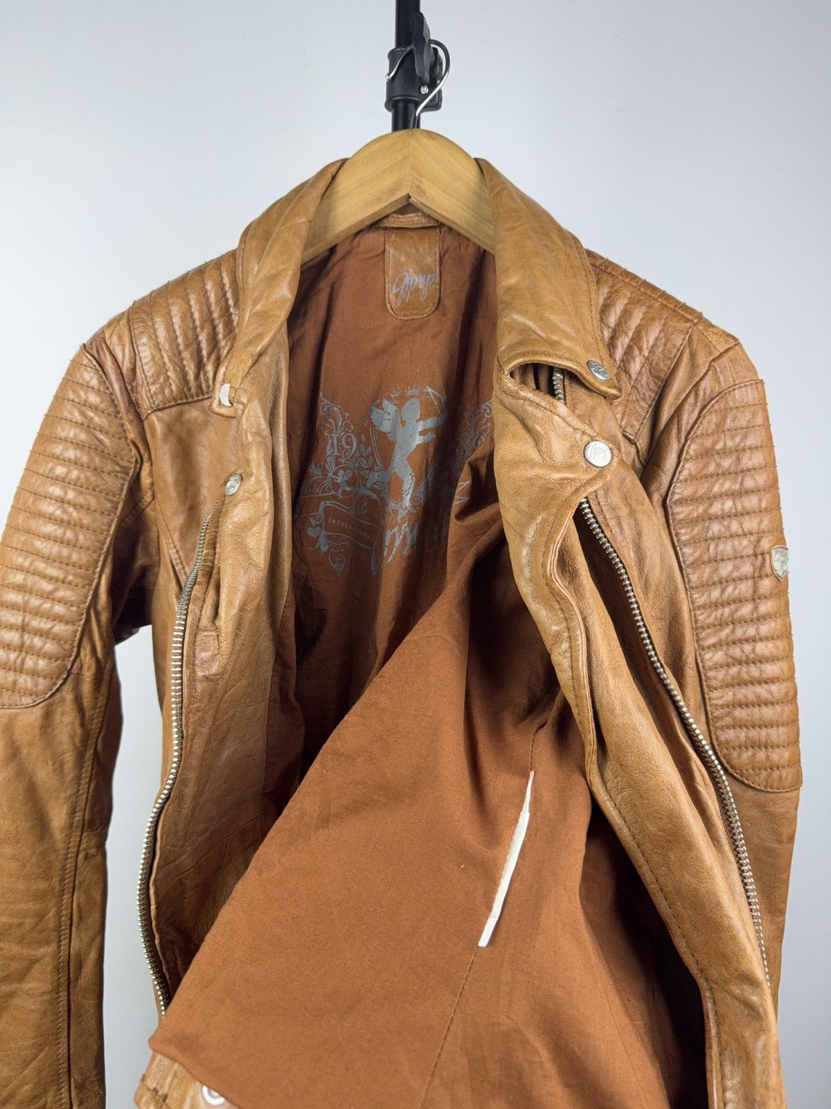 Gypsy Avant Garde 00s Y2K Gipsy Leather Moto Racing Jacket Brown L Size L / US 10 / IT 46 - 10 Thumbnail