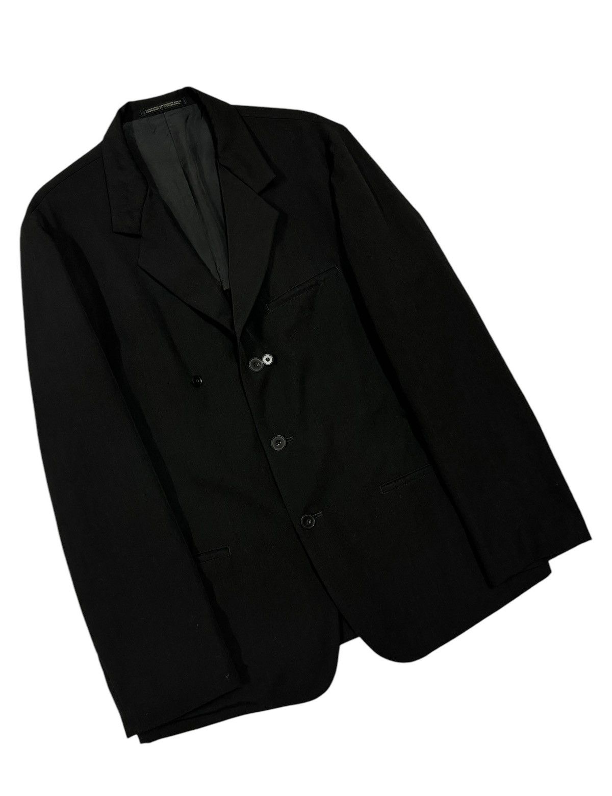 Vintage Vtg🔥Yohji Yamamoto Gabardine Og Black Blazer Wool Jacket Size 40L - 10 Thumbnail