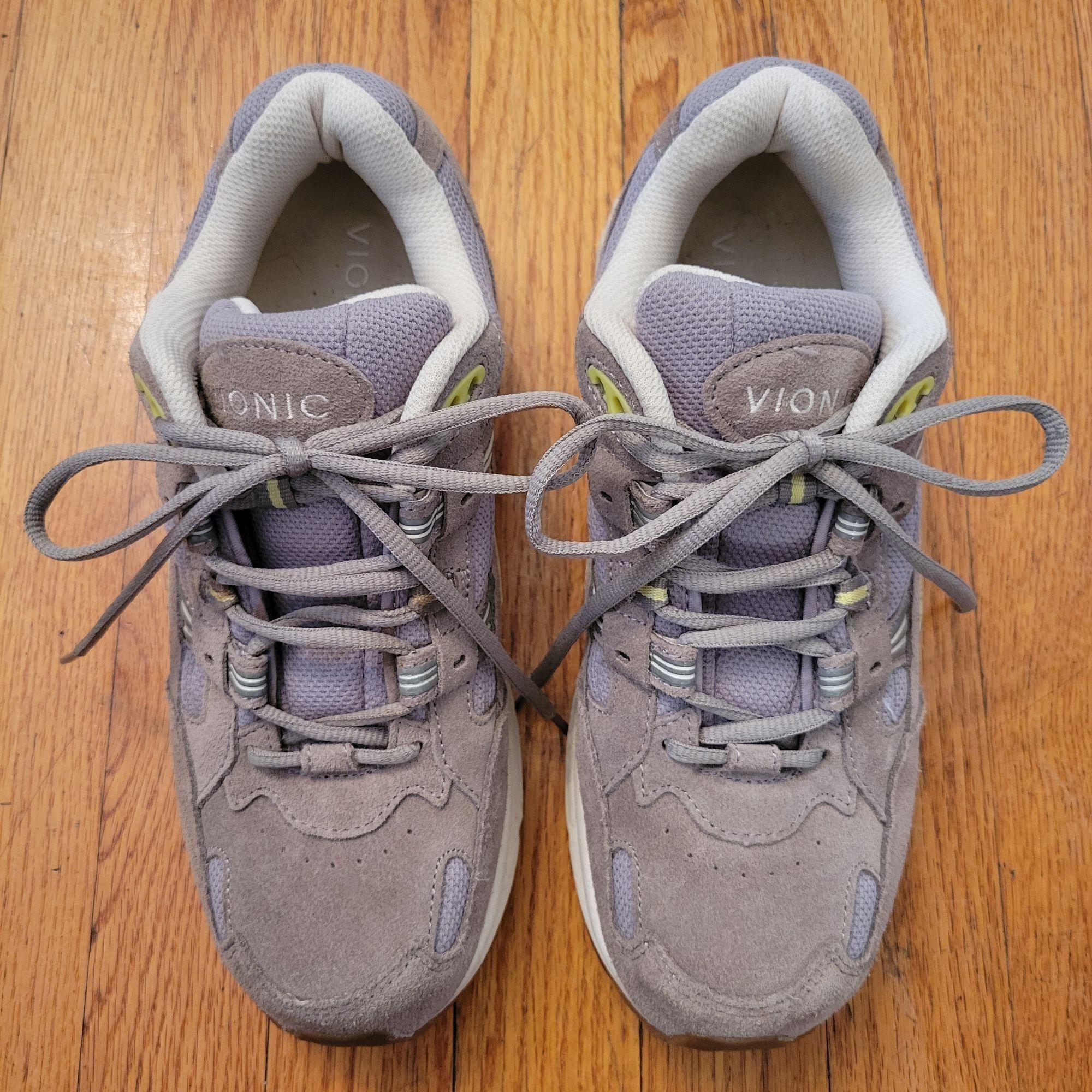 Vionic Vionic Athletic Shoes 9.5W Gray Brown Yellow Mesh Suede Snea Size US 9.5 / IT 39.5 - 2 Thumbnail
