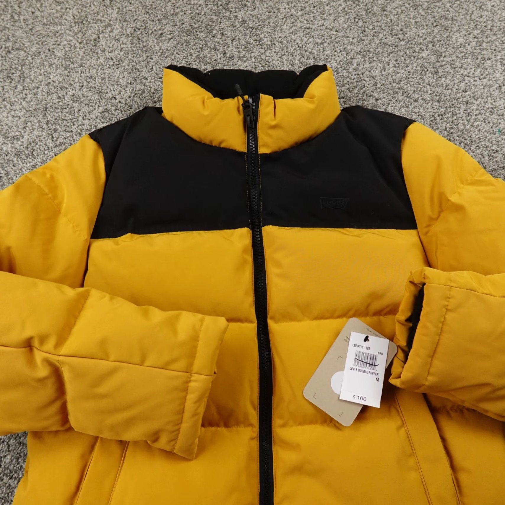 Levi's Levi's Jacket Mens M Yellow Black Quilted Puffer Coat Full Zip Insulated Work Outer Shell Polyester Lining Polyester Winter Spring Casual Size US M / EU 48-50 / 2 - 3 Thumbnail