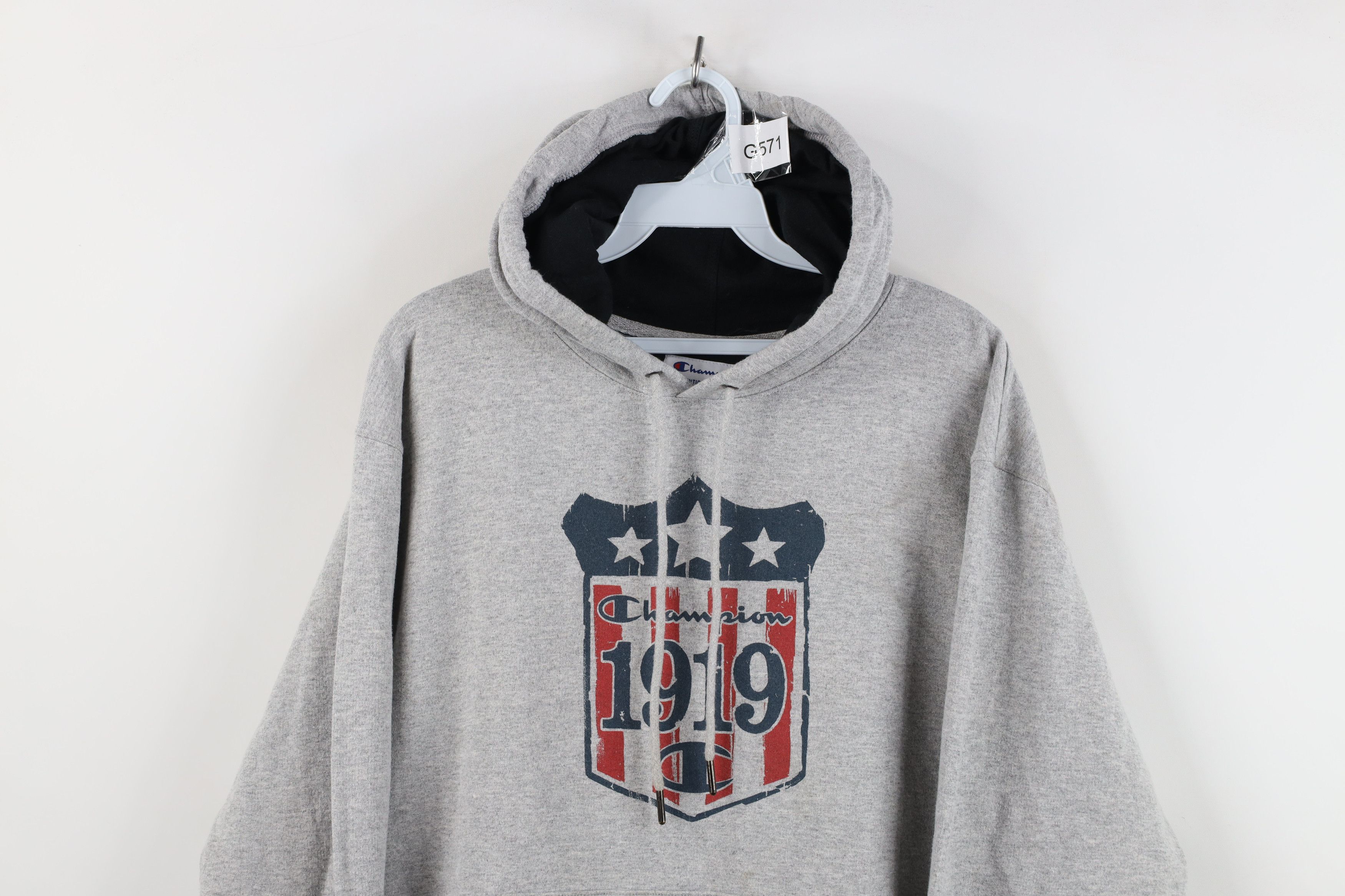Champion Vintage Y2K Champion USA Hoodie Sweatshirt Heather Gray Size US M / EU 48-50 / 2 - 2 Thumbnail