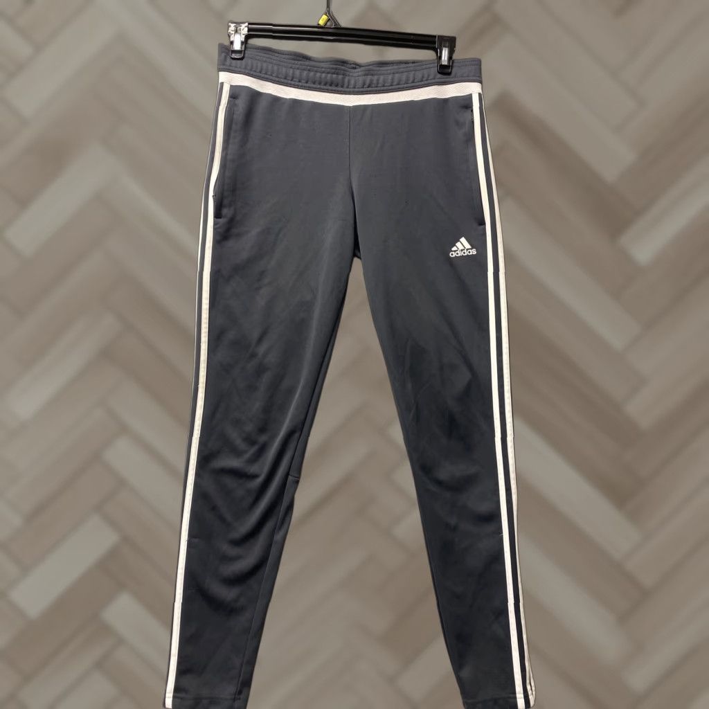 Adidas Adidas Pants Womens M Gray White Logo Activewear Sports Pockets 100-23 Dark Gray Size 32" / US 10 / IT 46 - 1 Thumbnail