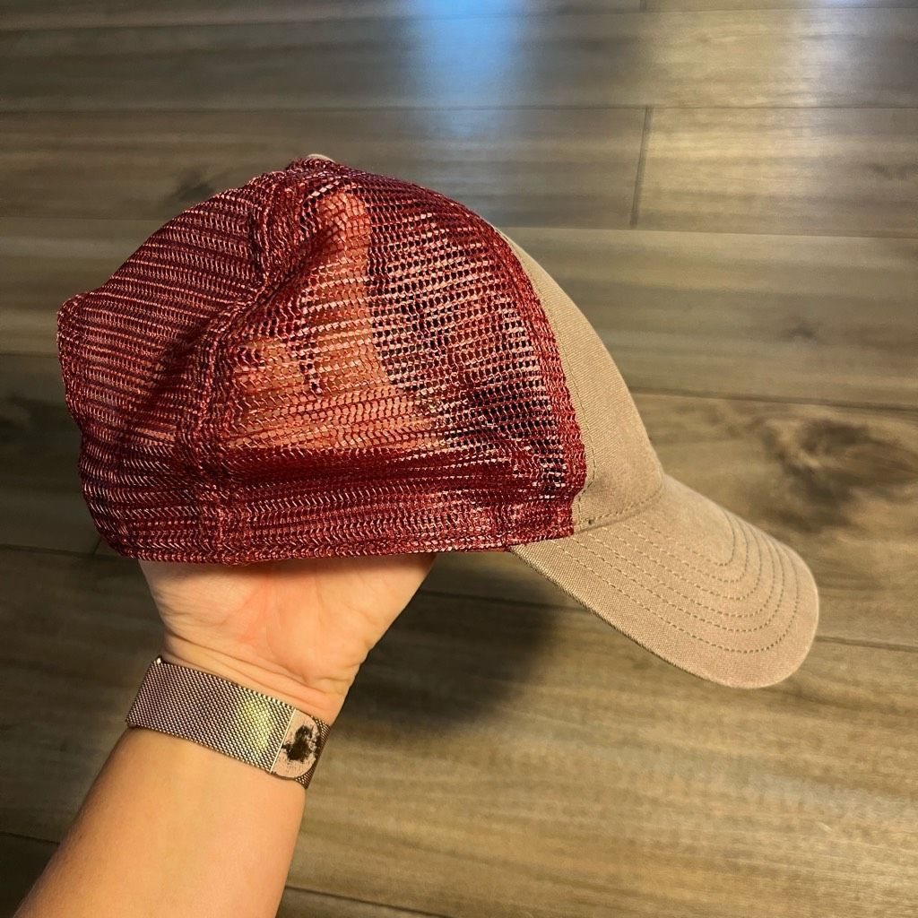 The North Face The North Face Logo Grey/ Maroon Trucker Hat Cap Size ONE SIZE - 2 Thumbnail