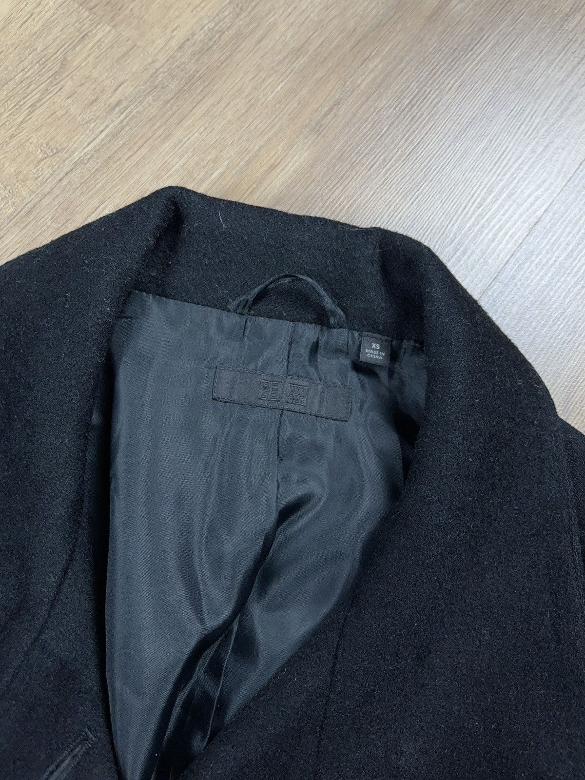 Designer × Uniqlo ➕wool & cashmere Uniqlo button up black coat avant garde Size XS / US 0-2 / IT 36-38 - 5 Thumbnail