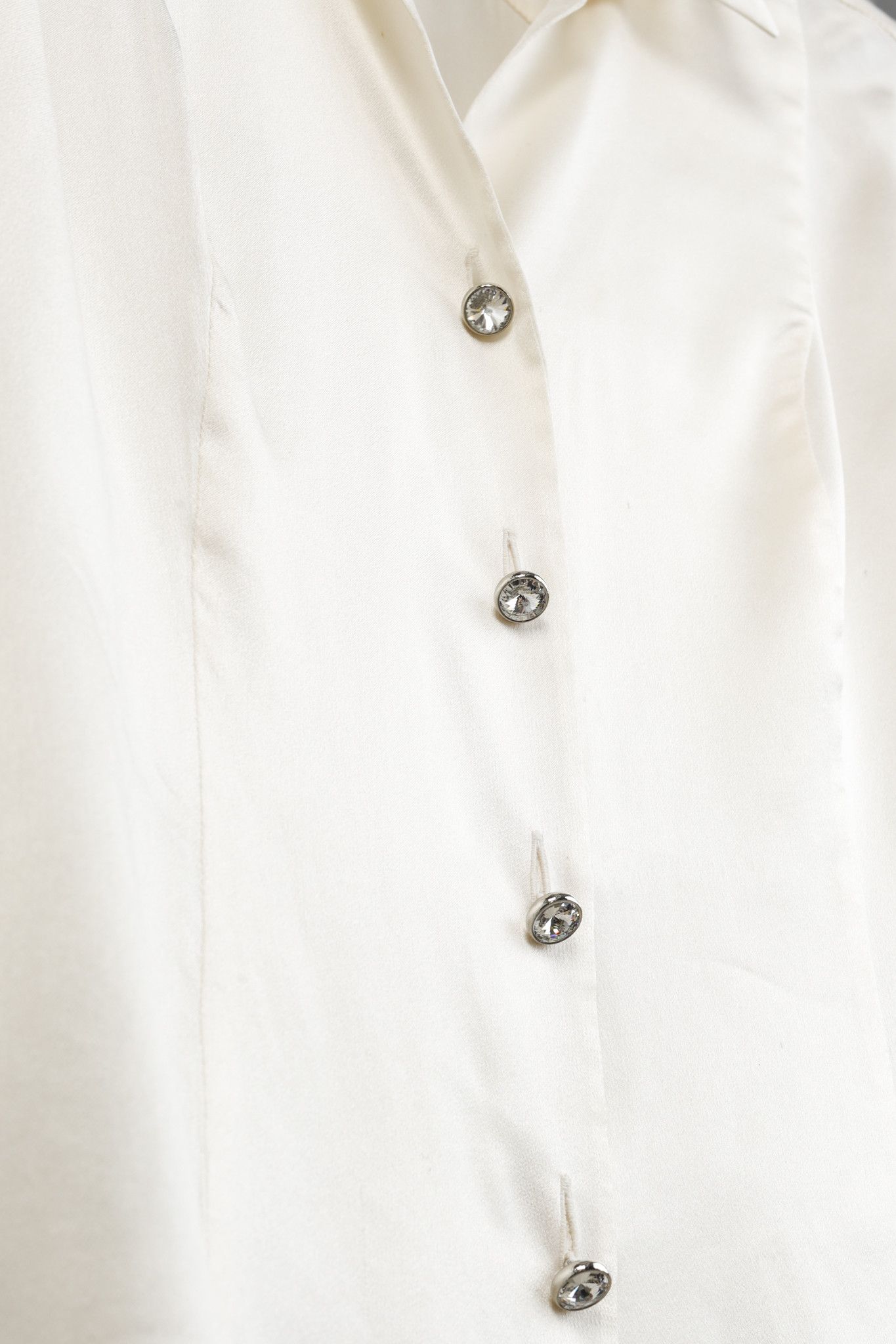 Escada Escada Jewel Button Cream Silk Blouse Size L / US 10 / IT 46 - 8 Thumbnail