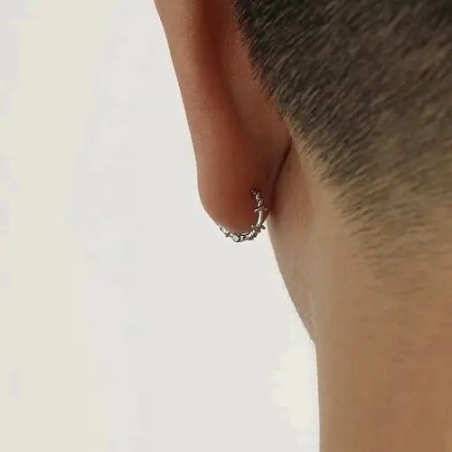 Jewelry 100%925 silver retro punk earrings Size ONE SIZE - 3 Thumbnail