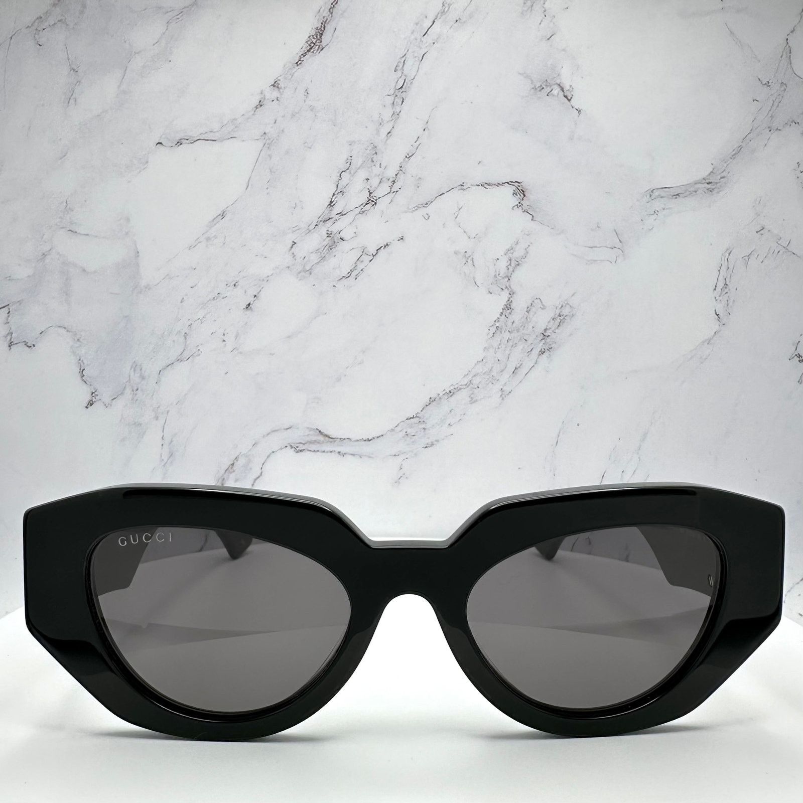 Gucci Gucci Sunglasses Black Cat Eye Gold Interlocking GG Logo Size ONE SIZE - 24 Thumbnail