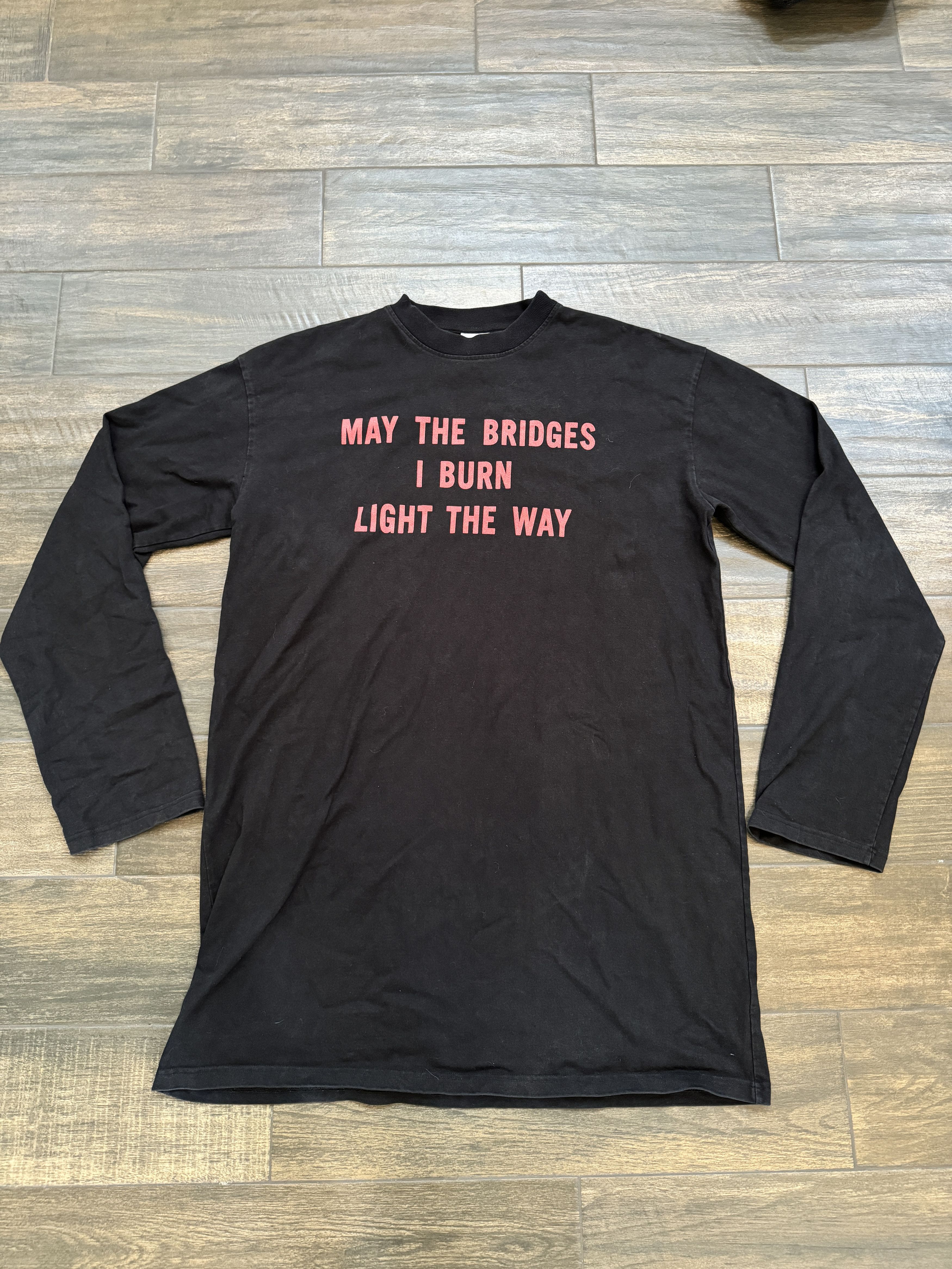Pre-owned Vetements May The Bridges I Burn Light The Way Long Sleeve Overshirt In Black