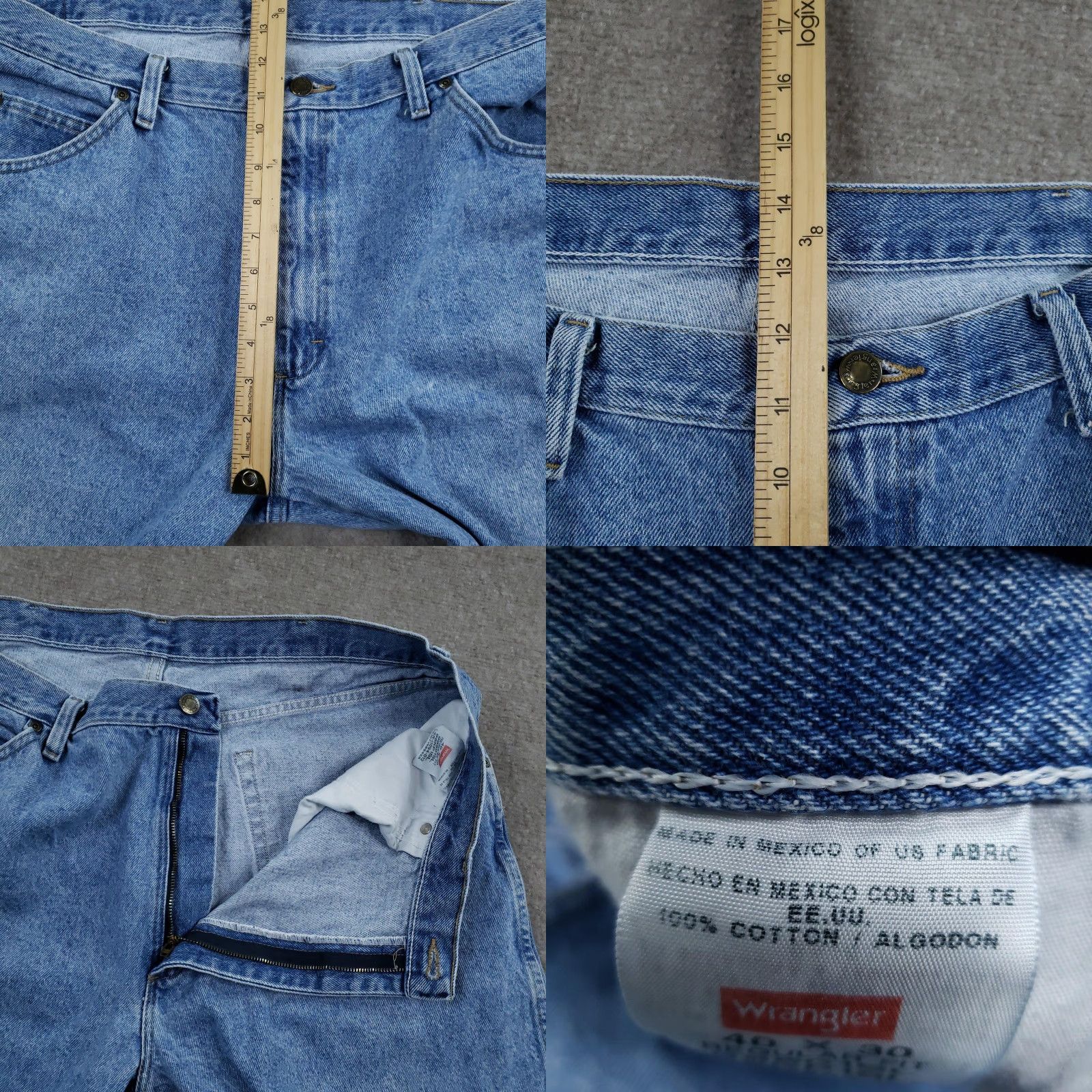 Wrangler VINTAGE Wrangler Regular Fit Jeans Mens 40x30 Blue Straight Leg Denim 38x24 Size US 40 / EU 56 - 8 Thumbnail