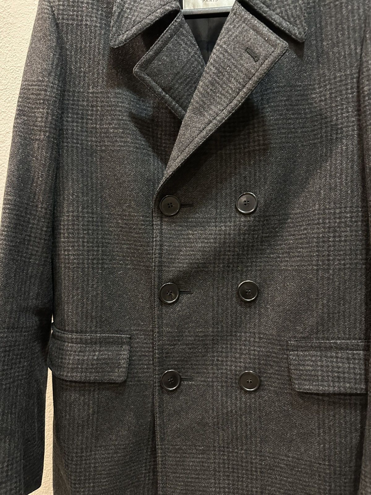 Hedi Slimane × Saint Laurent Paris FW15 Double Breasted Wool Plaid Peacoat 50 Size US M / EU 48-50 / 2 - 3 Thumbnail