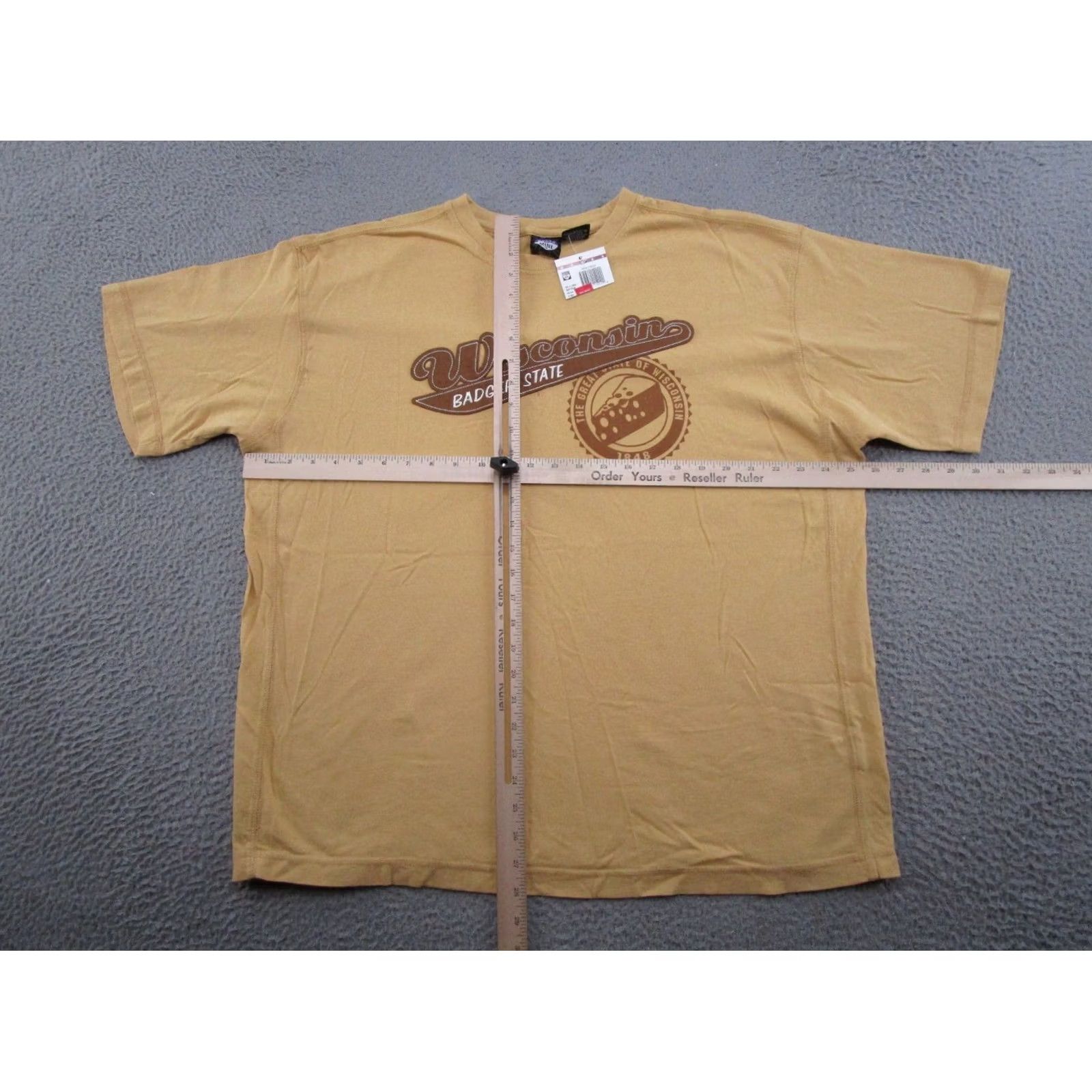 Vintage State of Mine Wisconsin Cheese State Embroidered T-Shirt XL Men Yellow Size US XL / EU 56 / 4 - 5 Thumbnail
