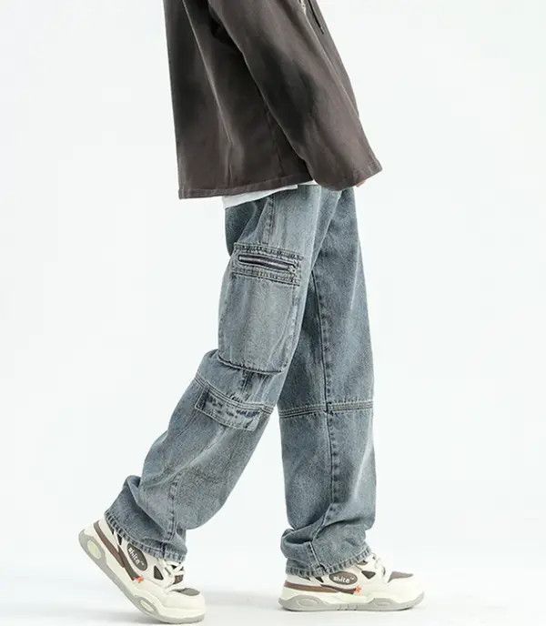 Japanese Brand Washed vintage straight multi-pocket cargo jeans Size US 32 / EU 48 - 7 Thumbnail