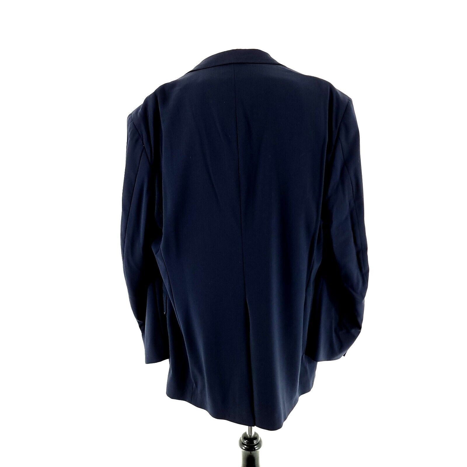 Stafford DAMAGED Stafford Worsted Wool 2 Gold Button Blazer 44L Blue Size 44L - 6 Thumbnail