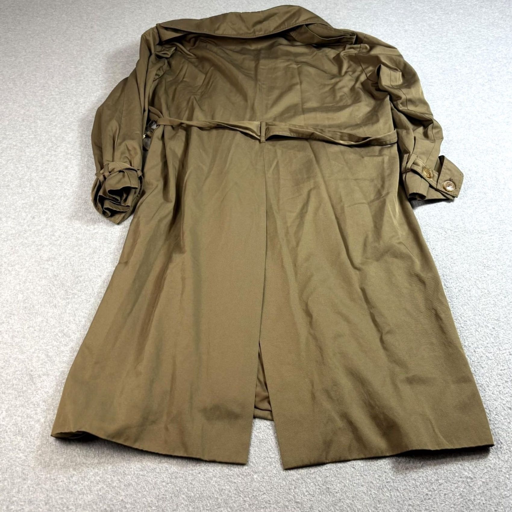 Vintage Bardot Trench Coat Womens XL Khaki Double Breasted Jacket Belt Academia Heritage Size XL / US 12-14 / IT 48-50 - 2 Thumbnail