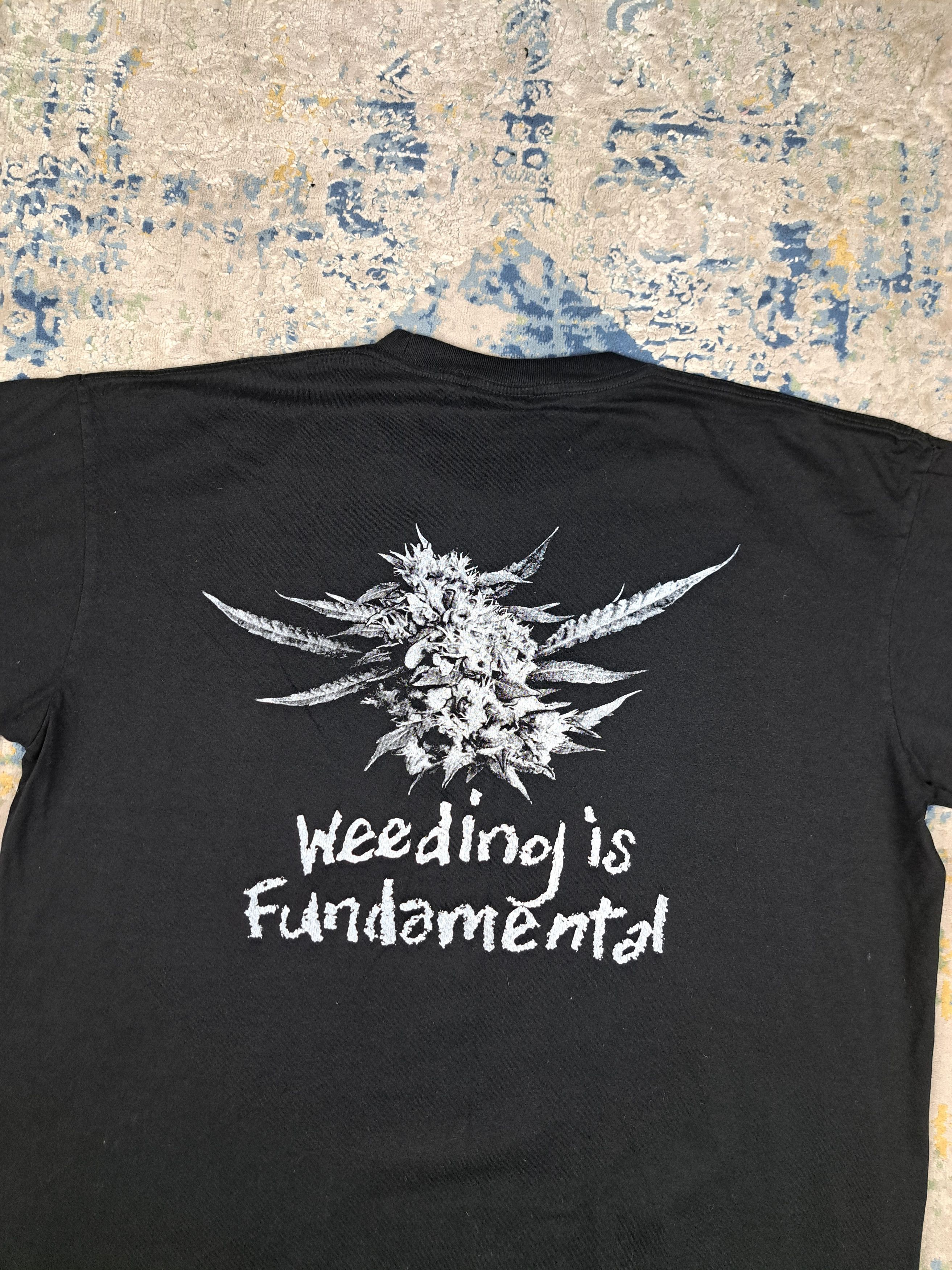 Vintage Vintage 90s Weeding is Fundamental Tee Marijuana Weed Pot Size US XL / EU 56 / 4 - 6 Thumbnail