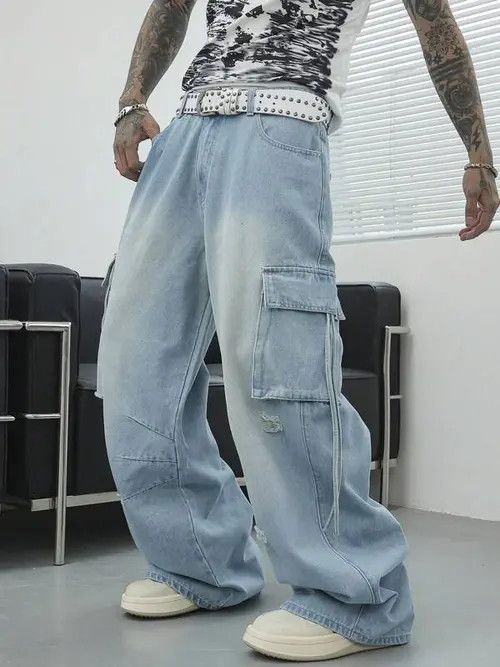 Designer y2k baggy cargo hiphop Faded pants Size US 32 / EU 48 - 3 Thumbnail