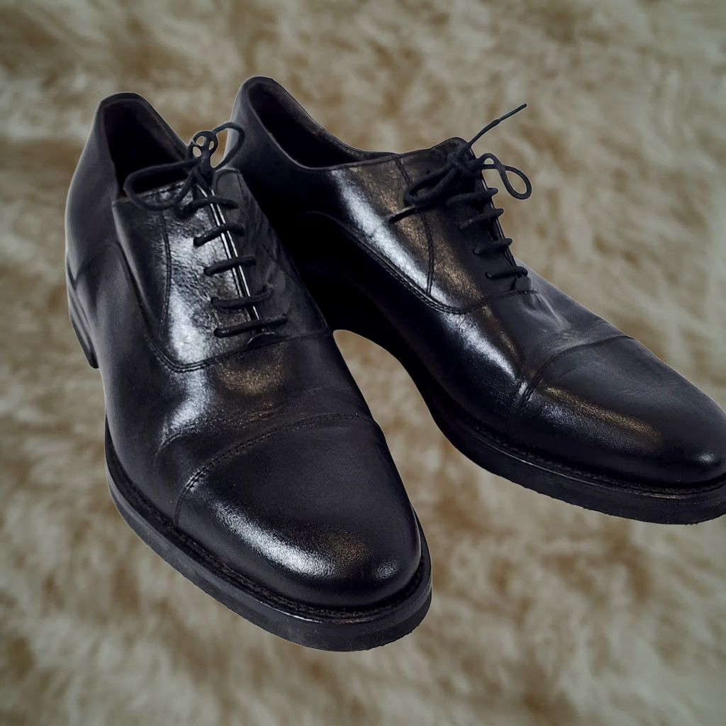 Martin Dingman Italy Black Leather  Oxford Cap Toe Shoes Mens 8.5 D Vibram Cambridge Calf Leather Cap Toe - Black | Martin Dingman main image 4