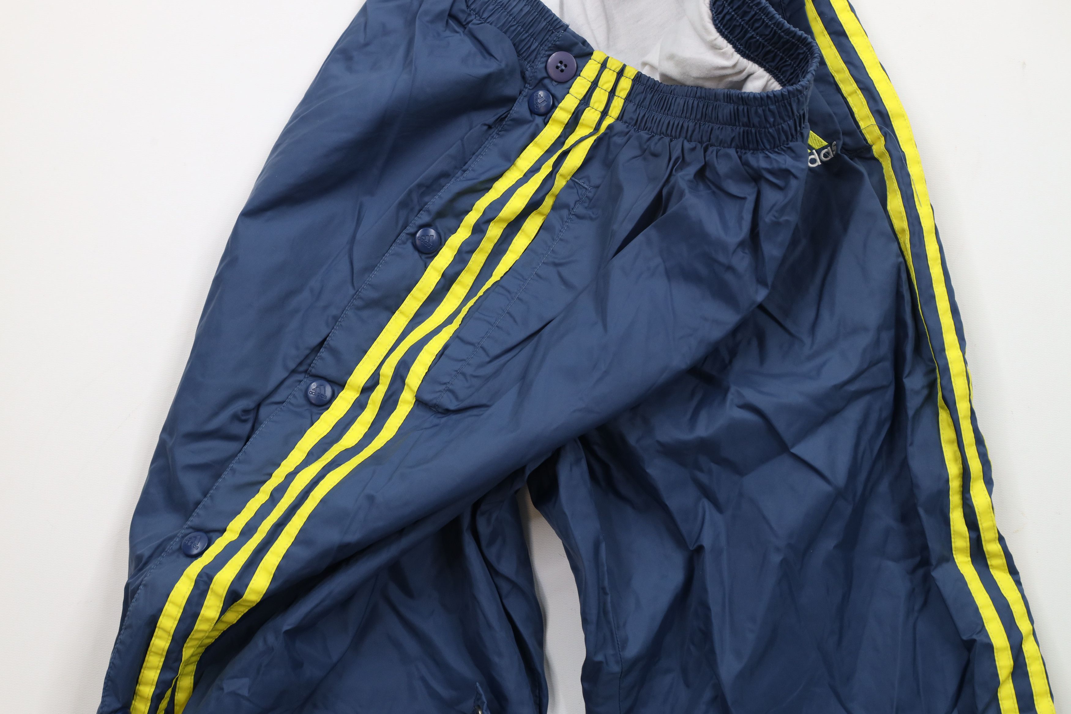 Adidas × Vintage Vintage 90s Adidas Spell Out Lined Tearaway Pants Blue Size US 34 / EU 50 - 7 Thumbnail