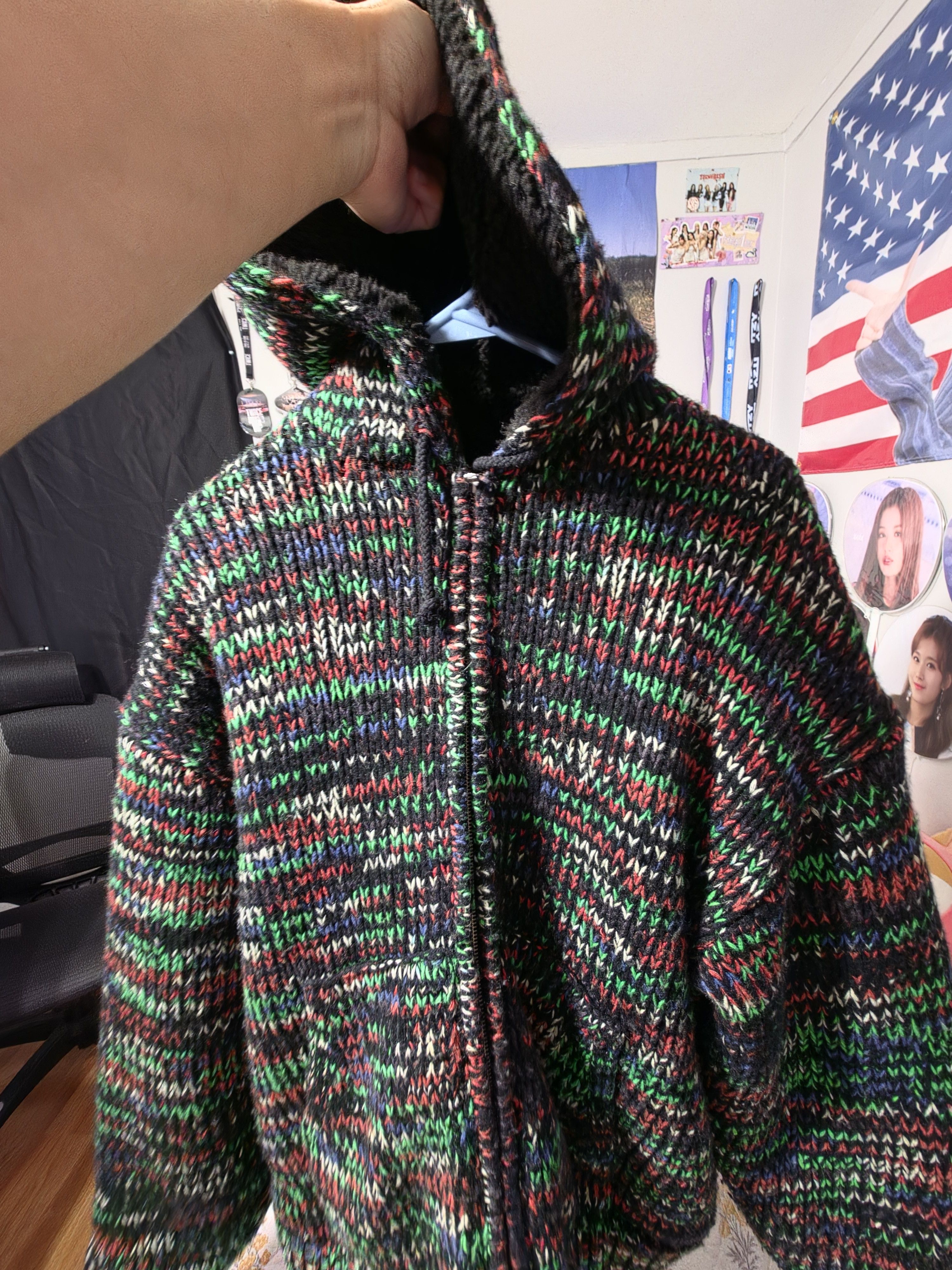 Supreme Supreme Crochet Hooded Zip Up Sweater Multicolor | Grailed