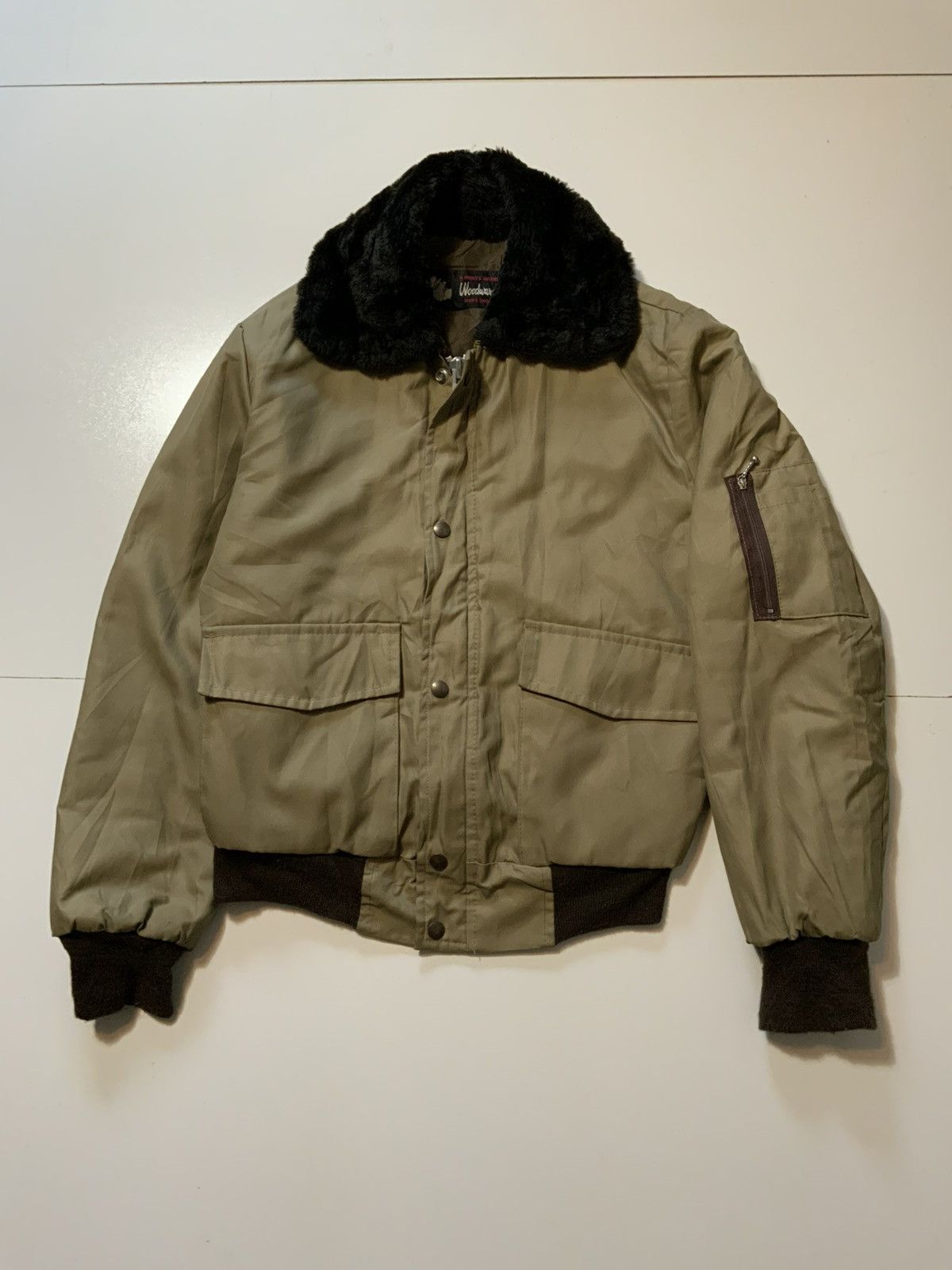 Vintage 60s 70s Woodwards YKK Sherpa Collar Bomber Jacket