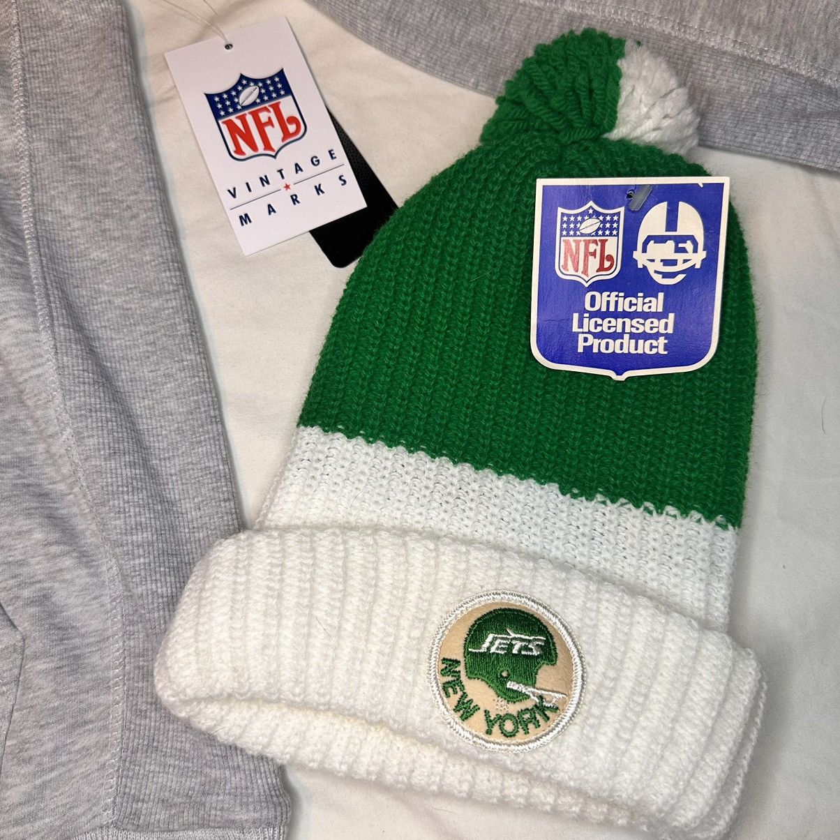 NFL Vintage New York Jets Combo Fit Beanie from 80s and Hoodie L Size US L / EU 52-54 / 3 - 2 Thumbnail
