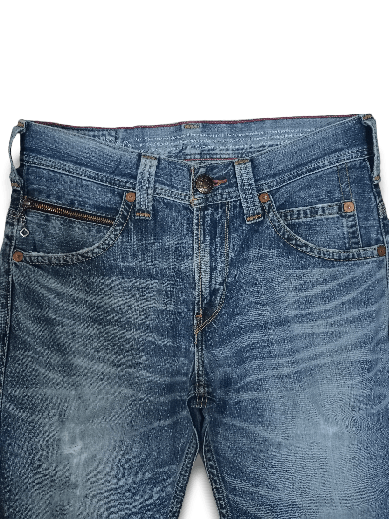 Levi's Vintage 90s Levis 502 Blue Wash Studded Baggy Jeans 32x30 Size US 32 / EU 48 - 4 Thumbnail