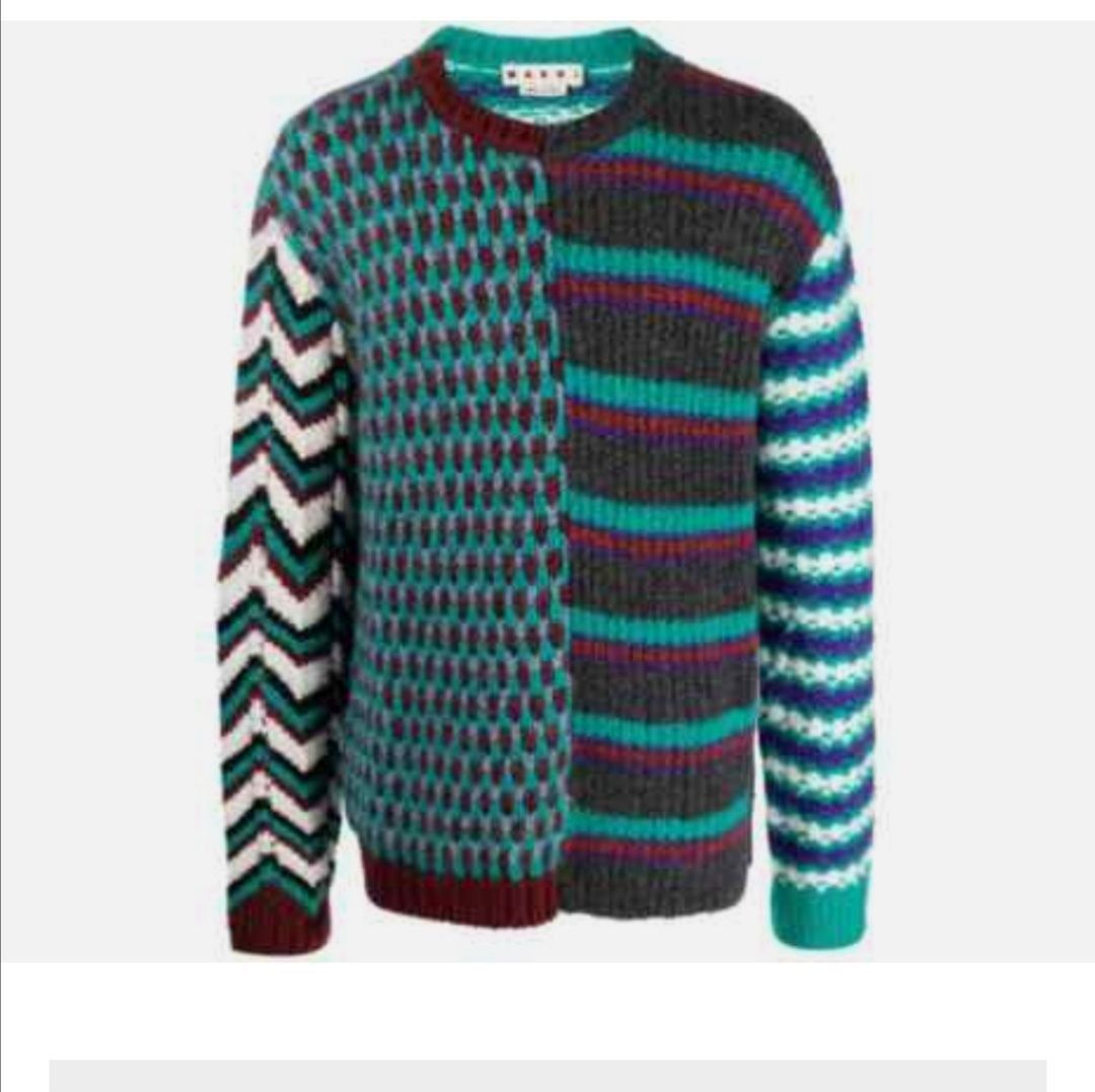 Marni Marni Alpaca Wool Sweater Patch Work Size US XL / EU 56 / 4 - 2 Thumbnail