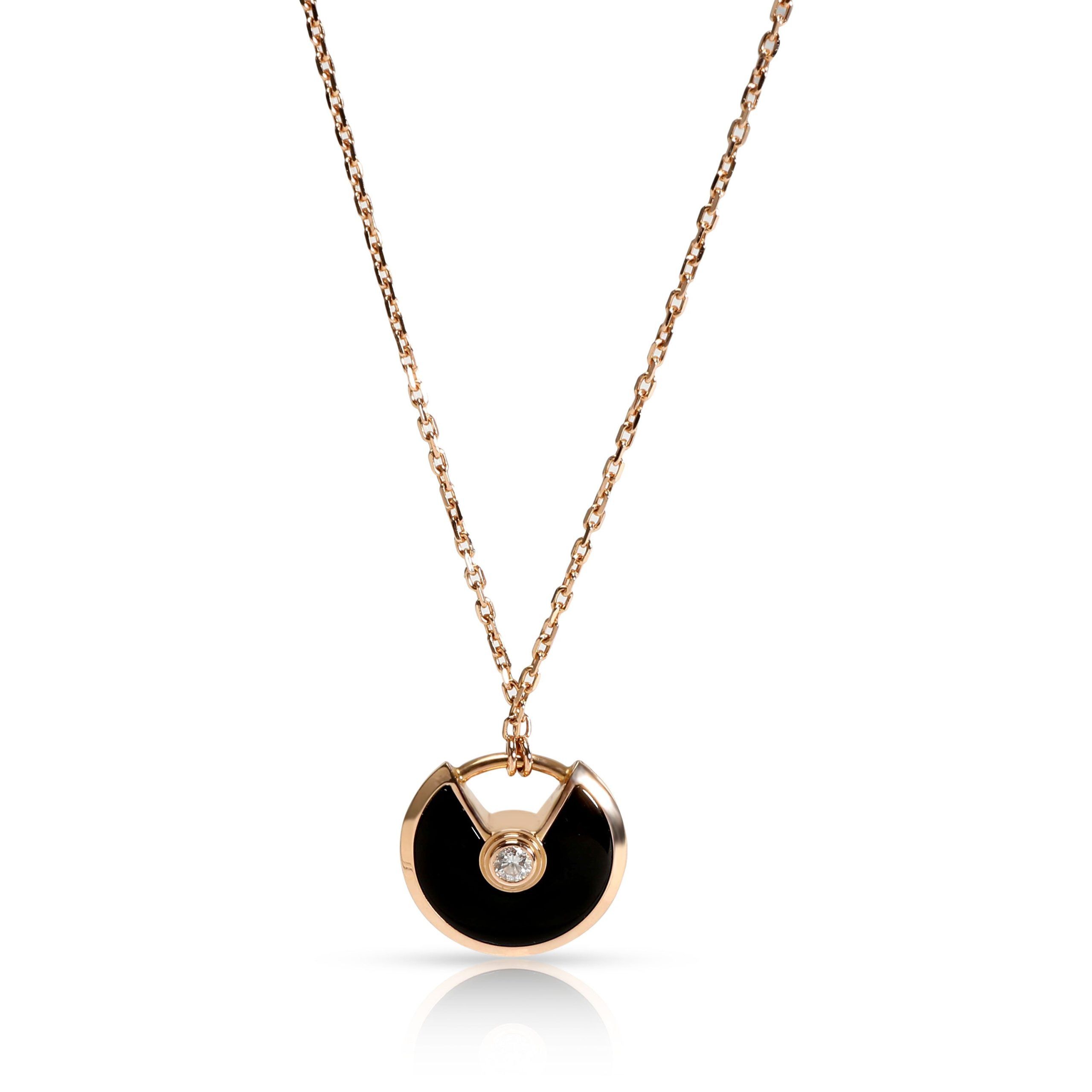 image of Cartier Amulette De Cartier Diamond Necklace In 18K Pink Gold 0.02 Ctw, Women's
