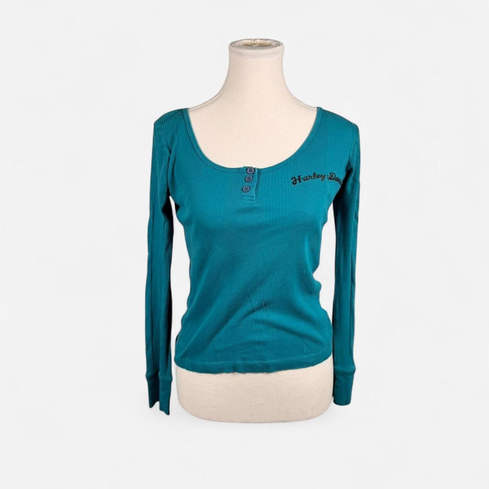Harley Davidson Harley davidson turquoise long sleeve Size XS / US 0-2 / IT 36-38 - 2 Thumbnail