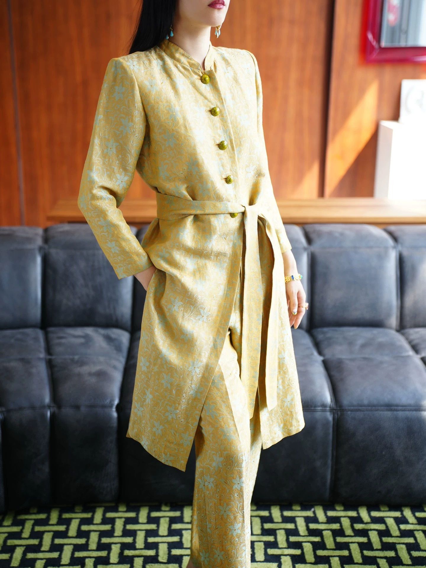 Yves Saint Laurent YSL Rive Gauche 1998 Runway Silk-Linen 3-Piece Set Size XS / US 0-2 / IT 36-38 - 3 Thumbnail