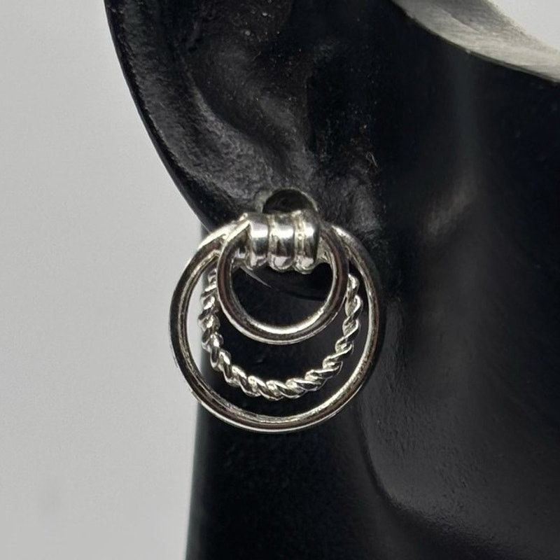 Other Silver Layered Ring Earrings Size ONE SIZE - 1 Thumbnail