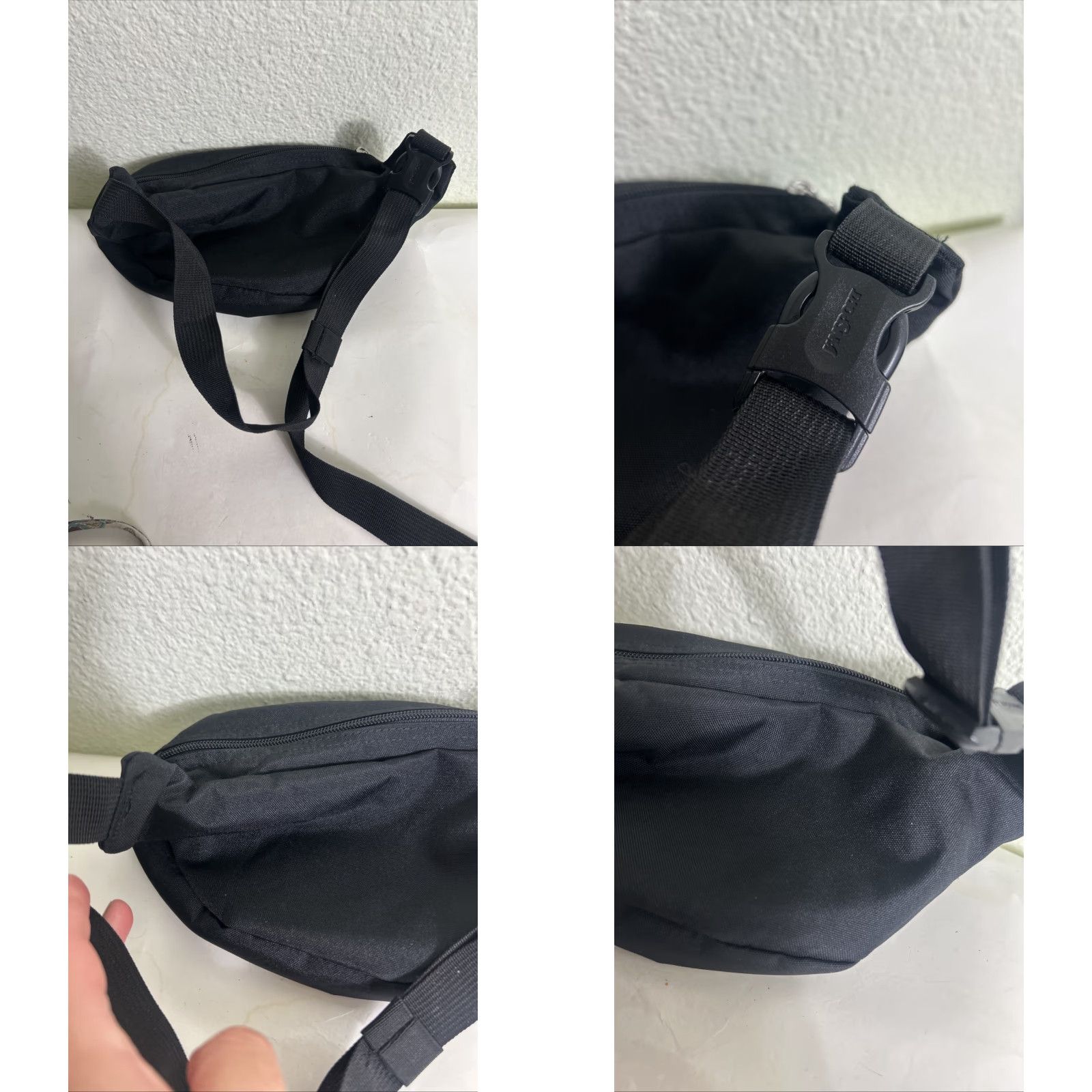 Jansport VINTAGE JANSPORT Fanny Pack Hip Bag Black Double Zip Unisex Adults Nylon Bag Size ONE SIZE - 9 Thumbnail