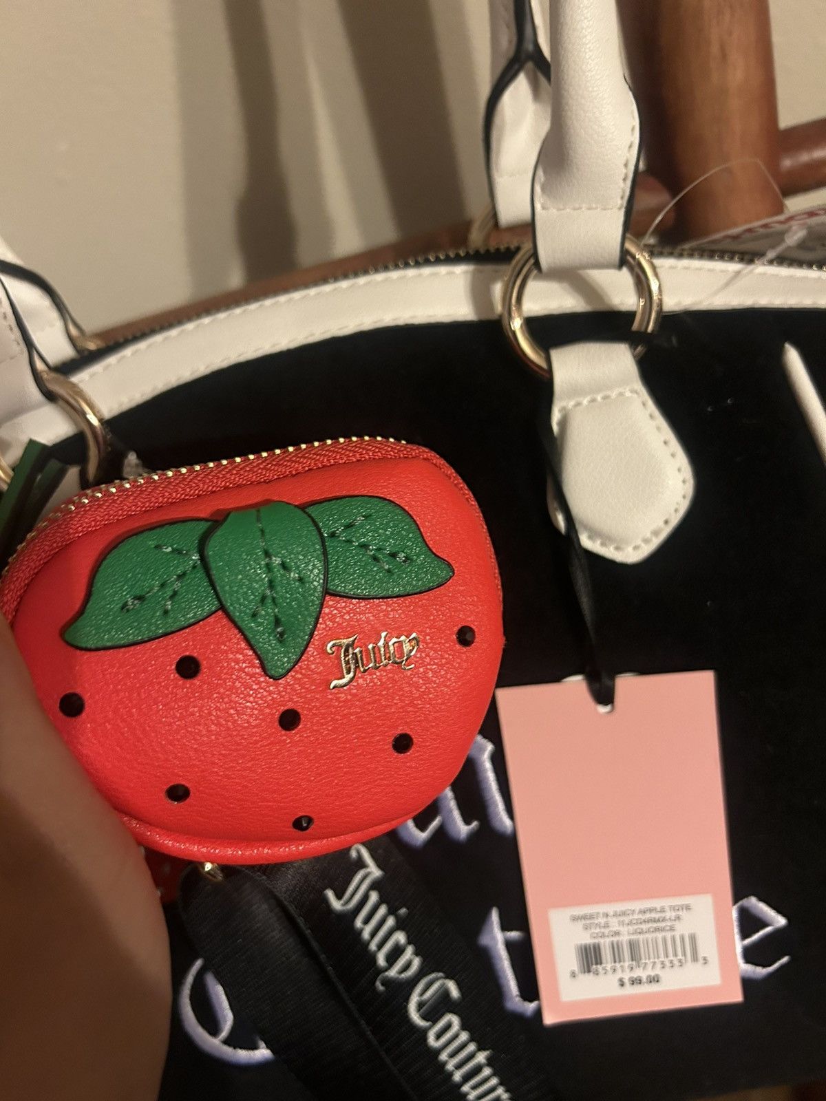 Juicy Couture Juicy Couture Sweet N Juicy Apple Tote Liquorice Size ONE SIZE - 2 Thumbnail