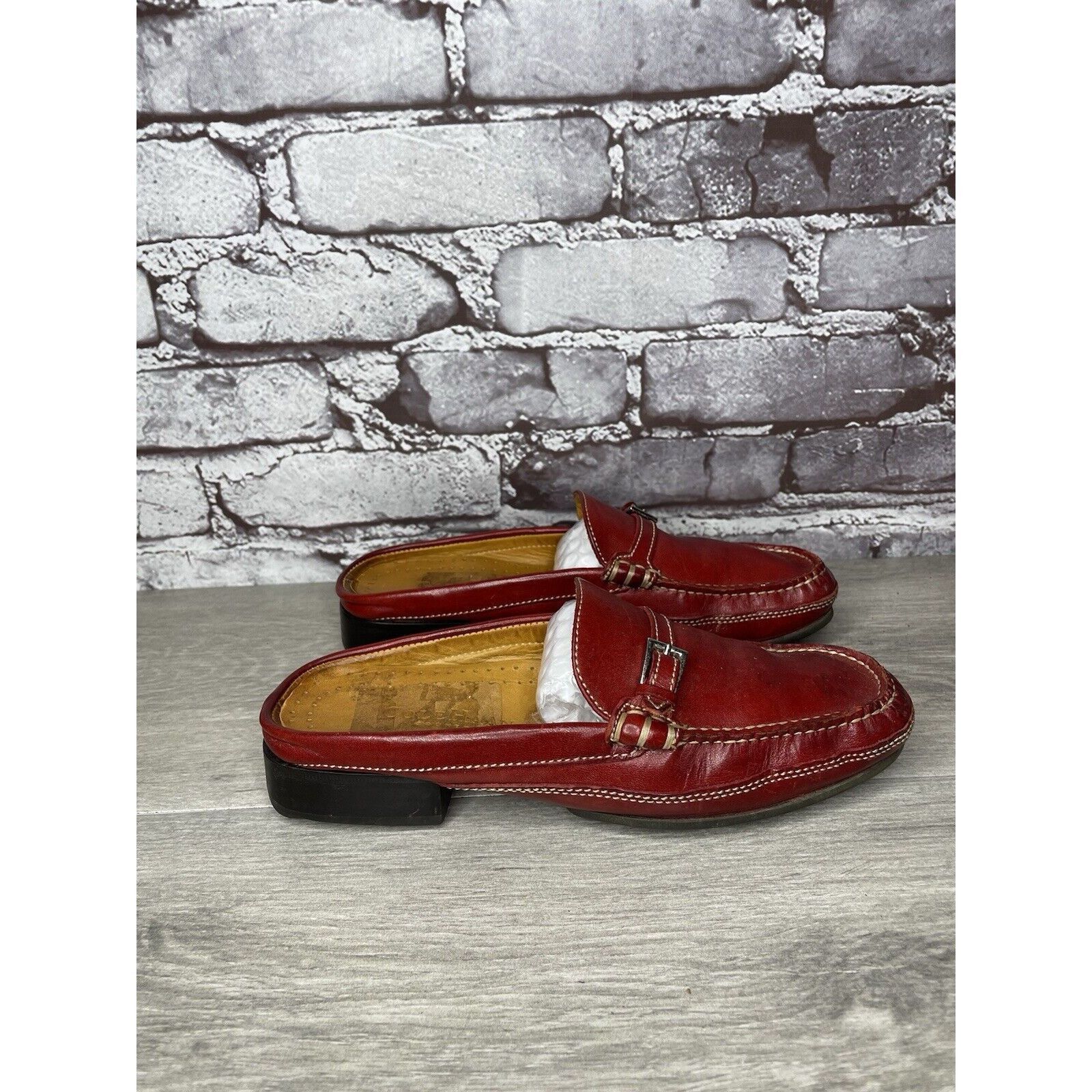 Cole Haan Cole Haan Country Red Leather Strap Mules Shoes Women Sz 6.5 Size US 6.5 / IT 36.5 - 22 Thumbnail