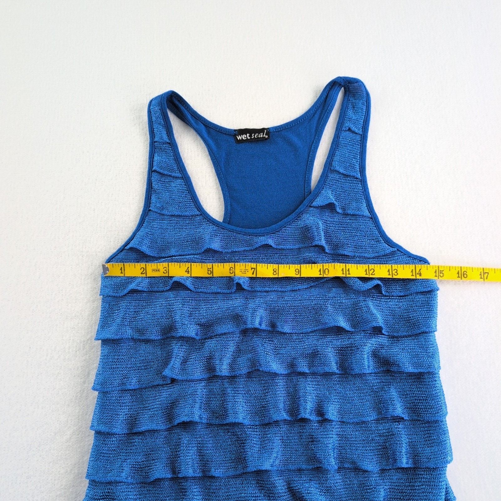 Other Y2K WET SEAL Vintage Metallic Blue Shutter Tank Women's L Size L / US 10 / IT 46 - 6 Thumbnail