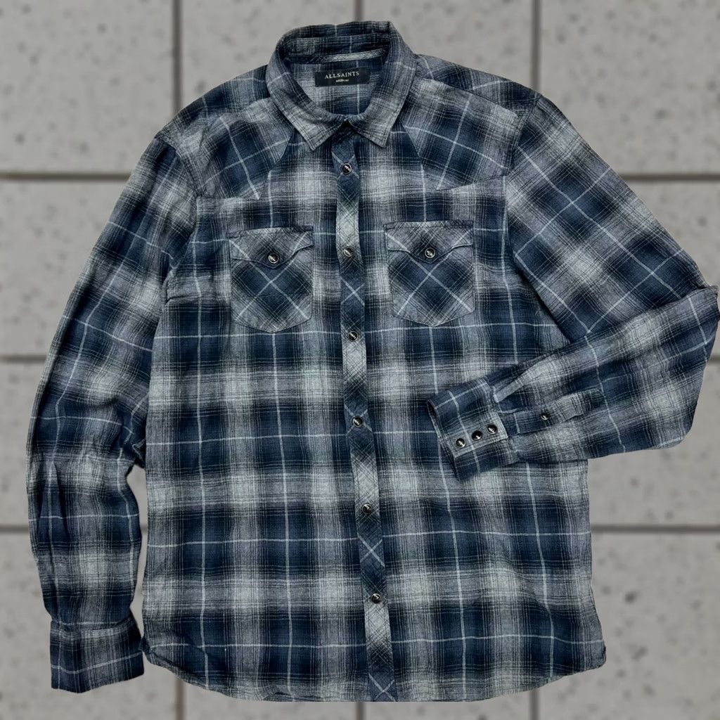Allsaints All Saints Cammont Long Sleeve Shirt Men's M Multicolor Cotton Button-Up, Collared, Regular Fit Size US M / EU 48-50 / 2 - 1 Thumbnail