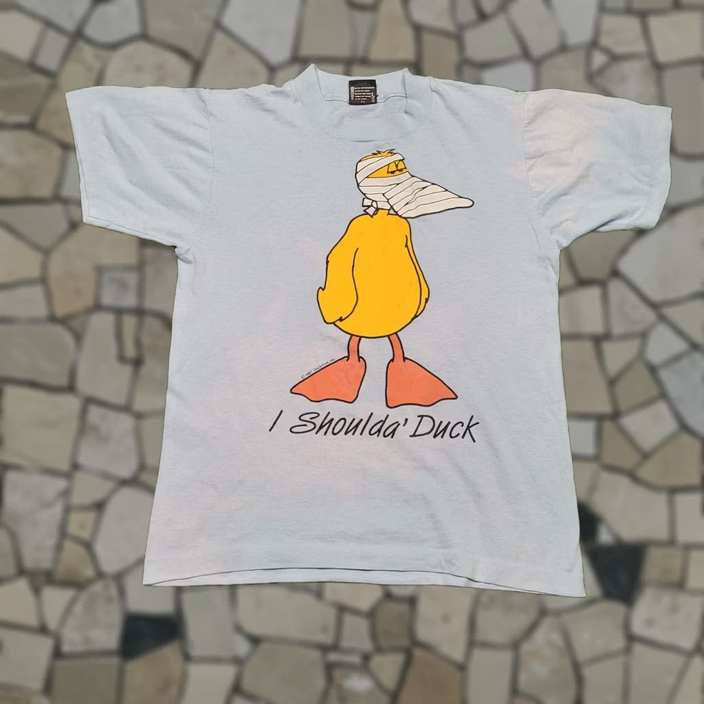 Vintage VINTAGE I Shoulda' Duck Funny T-Shirt Mens XS / Womens S Soft Tee Blue 80s 50/50 Single Stitch United States Skin Size XS / US 0-2 / IT 36-38 - 1 Thumbnail