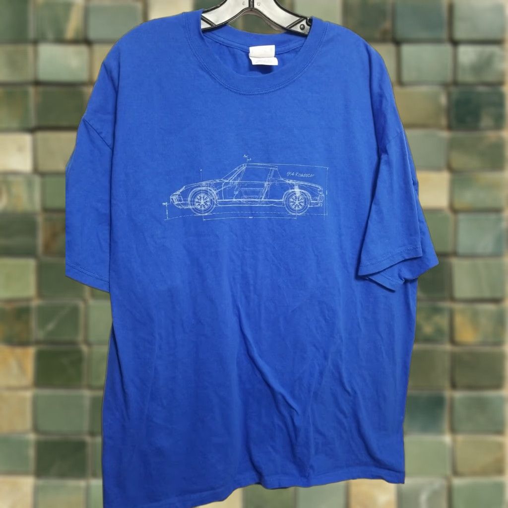 Vintage VINTAGE Porsche 914 ROADSTER Auto Car Racing SHIRT 2XL Shirt Mens Blue 70s 80s Logo Crew Neck Short Sleeve Size US XXL / EU 58 / 5 - 1 Thumbnail