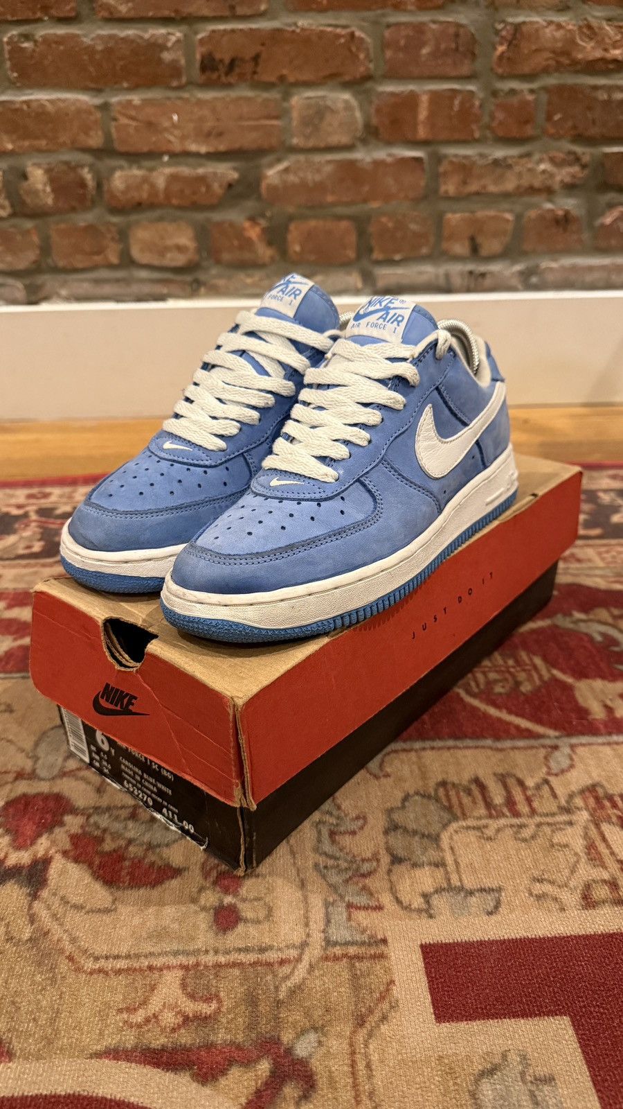 Nike Vintage Nike Air Force 1 Carolina Blue 90s Sz 6 - 653270 411 Size US 6 / EU 39 - 1 Thumbnail