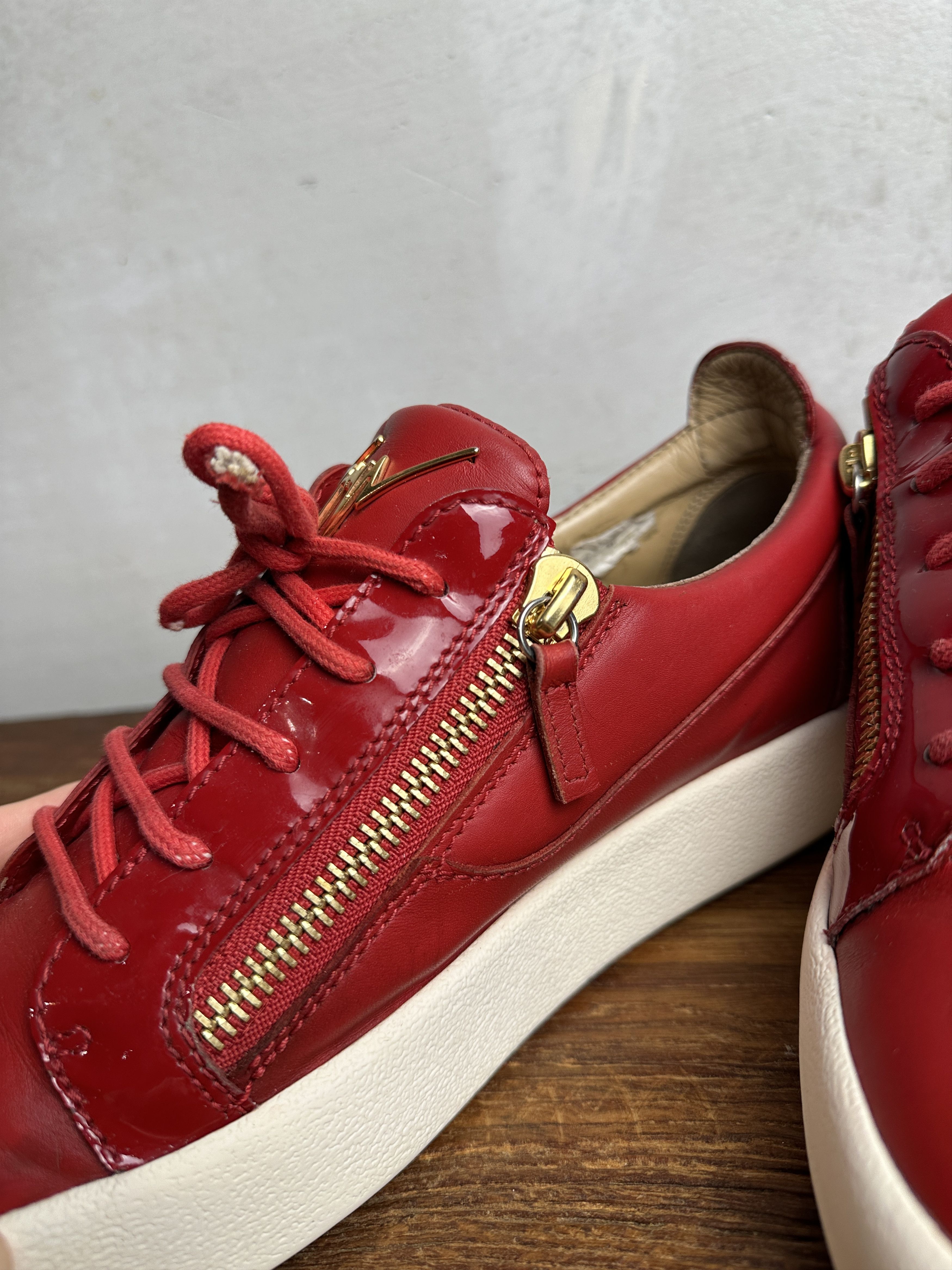 Giuseppe Zanotti Giuseppe Zanotti Red Signature Frankie Sneakers Size US 9 / EU 42 - 12 Thumbnail