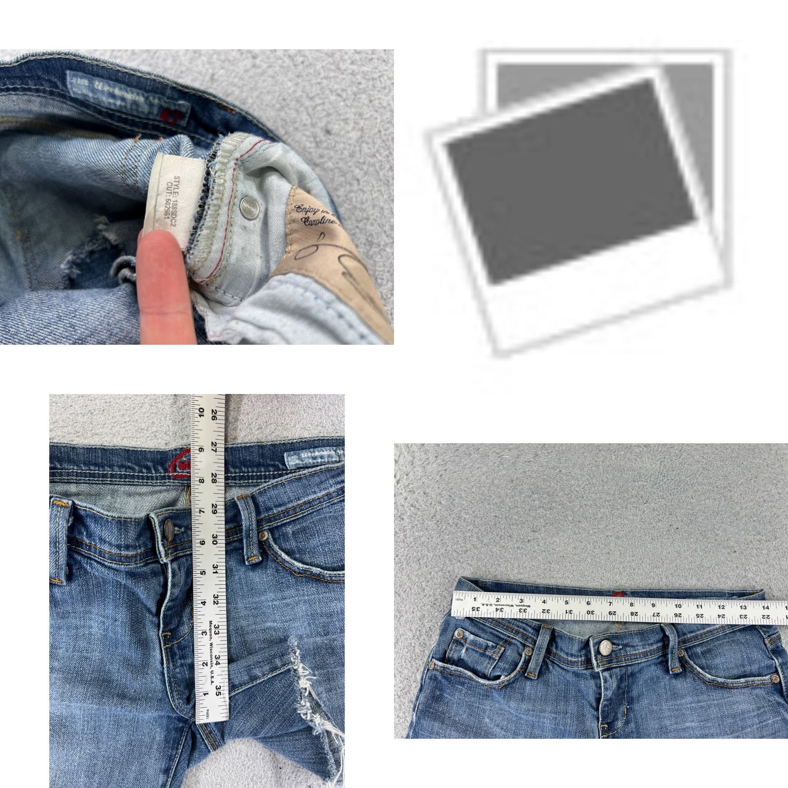 Vintage Blue Cult Shorts Womens 27 Denim Cut-Off Low Rise 27x4 Blue Cotton Blend 5-Pocket Size 27" / US 4 / IT 40 - 8 Thumbnail