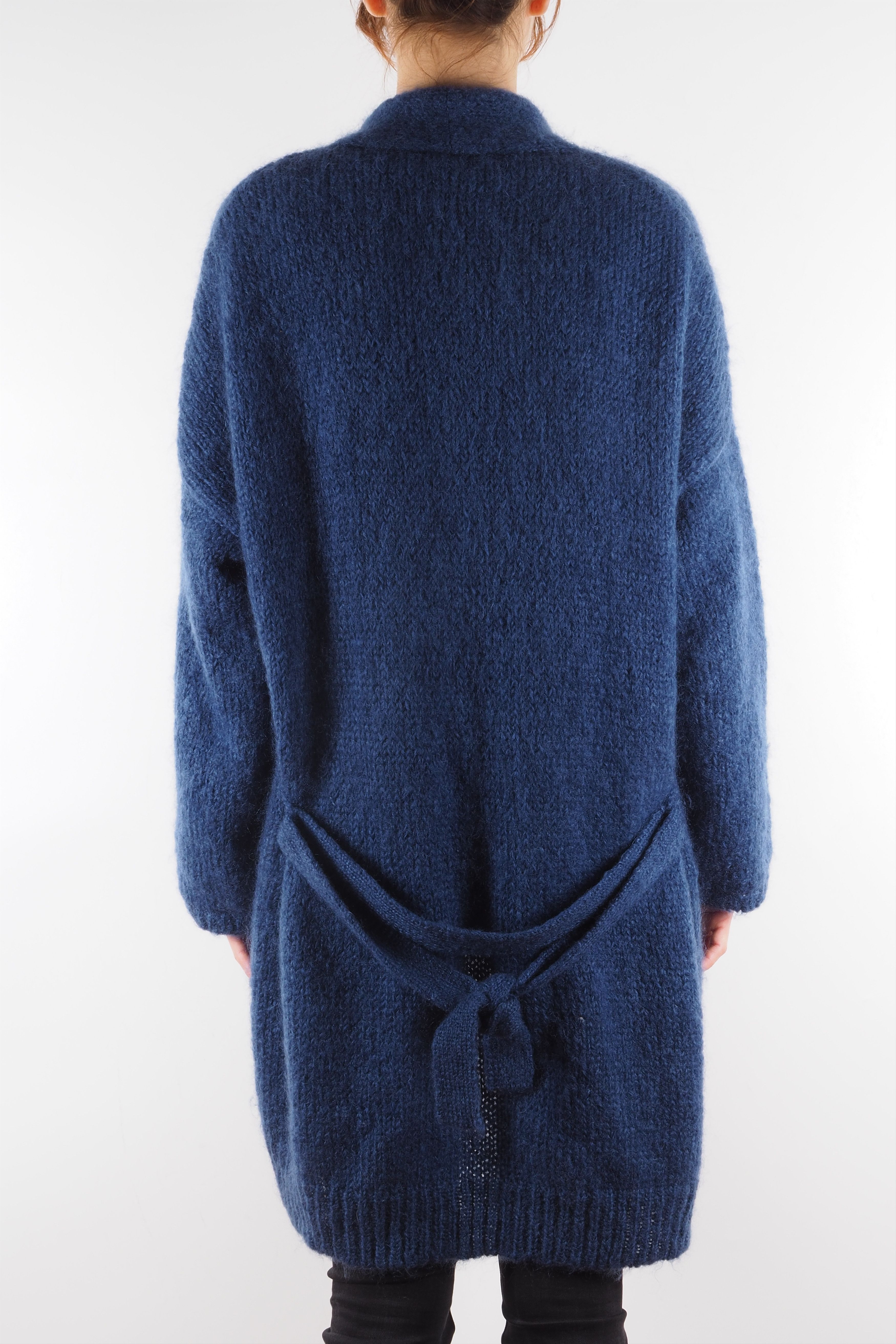 HUMANOID Humanoid Blue Mohair Long Belted Cardigan Overcoat Size M / US 6-8 / IT 42-44 - 3 Thumbnail