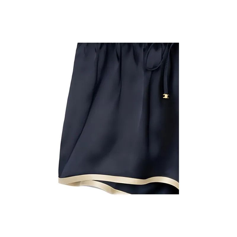 Celine o1w1db10125 2P998164I Flowing Satin Mini Short in Blue Size 27" / US 4 / IT 40 - 3 Thumbnail