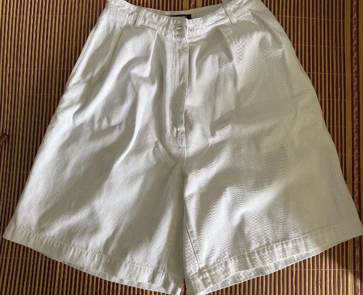 image of Raf Simons White Denim Wide Leg Shorts, Men's (Size 36)